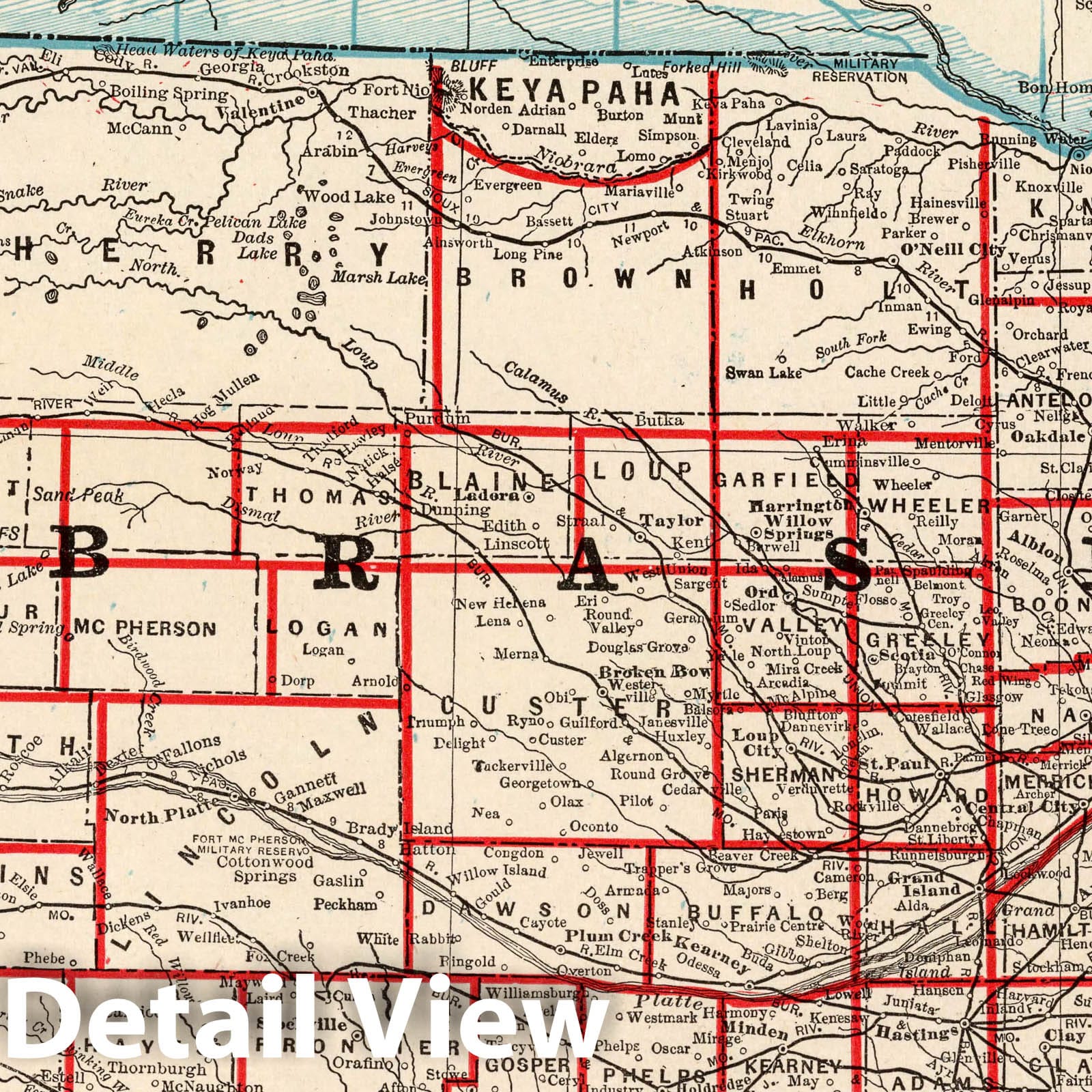 Nebraska - Boundary Map, 1893 - Columbian World's Fair Atlas