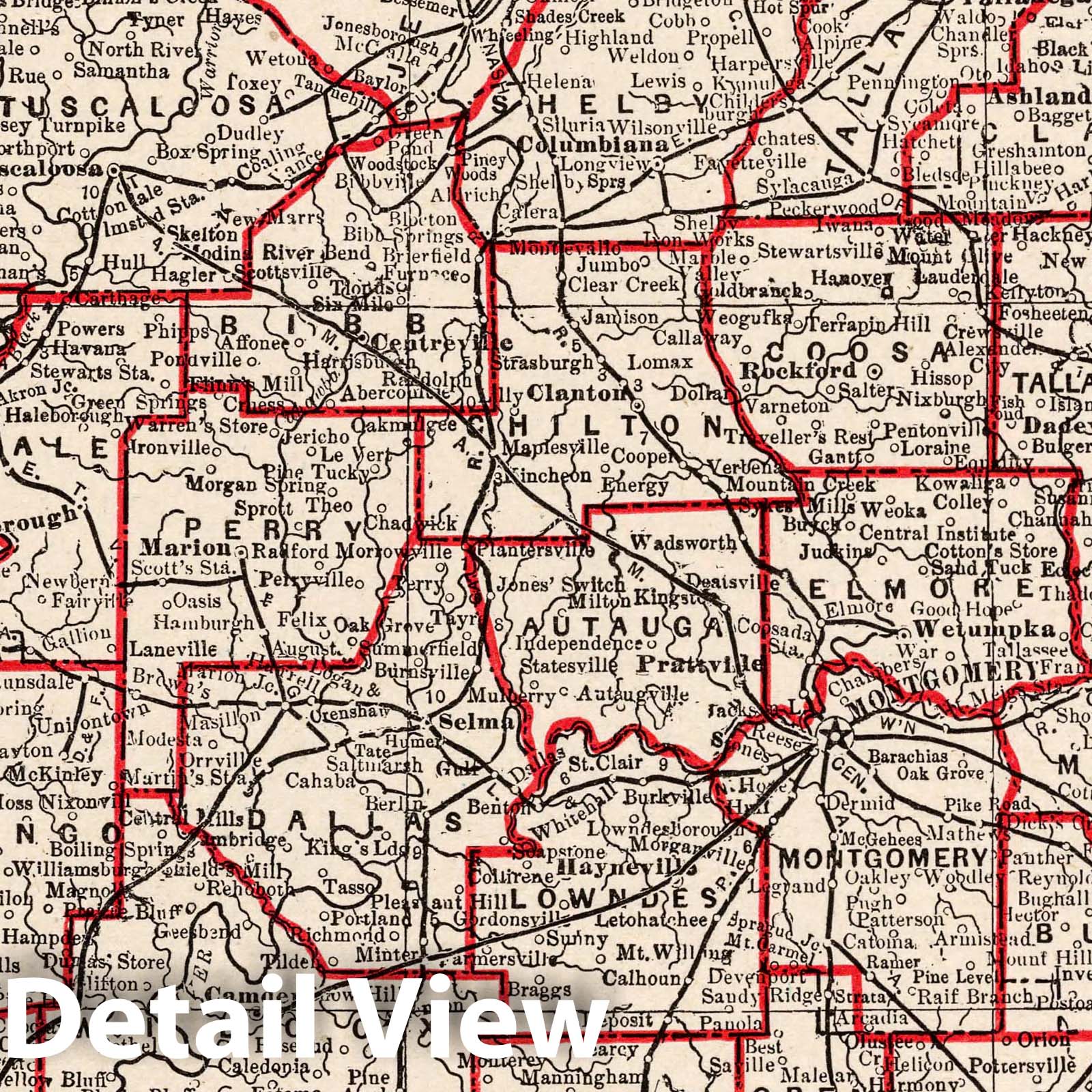 Alabama - Boundary Map, 1893 - Columbian World's Fair Atlas