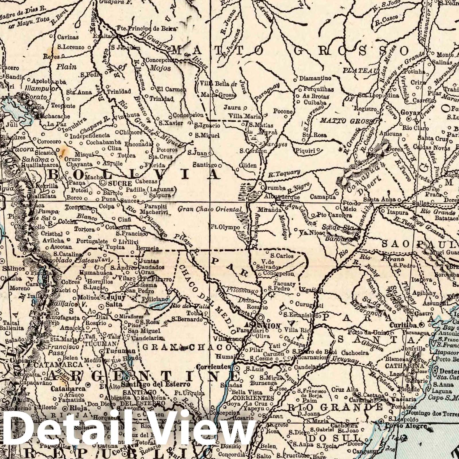 South America, 1893 - Historical Map Print from Columbian World's Fair Atlas