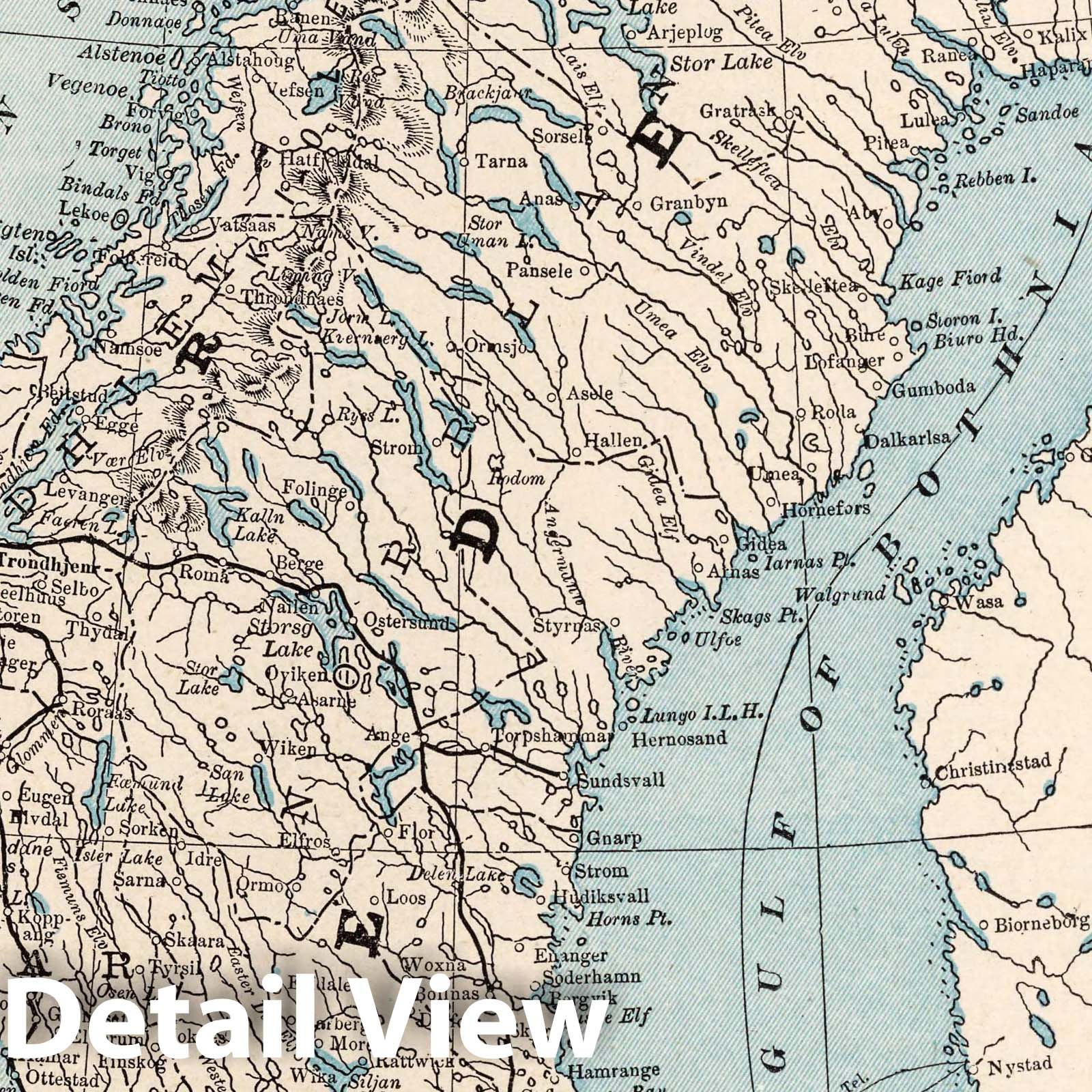 Sweden and Norway, 1893 - Historical Map Print from Columbian World's Fair Atlas