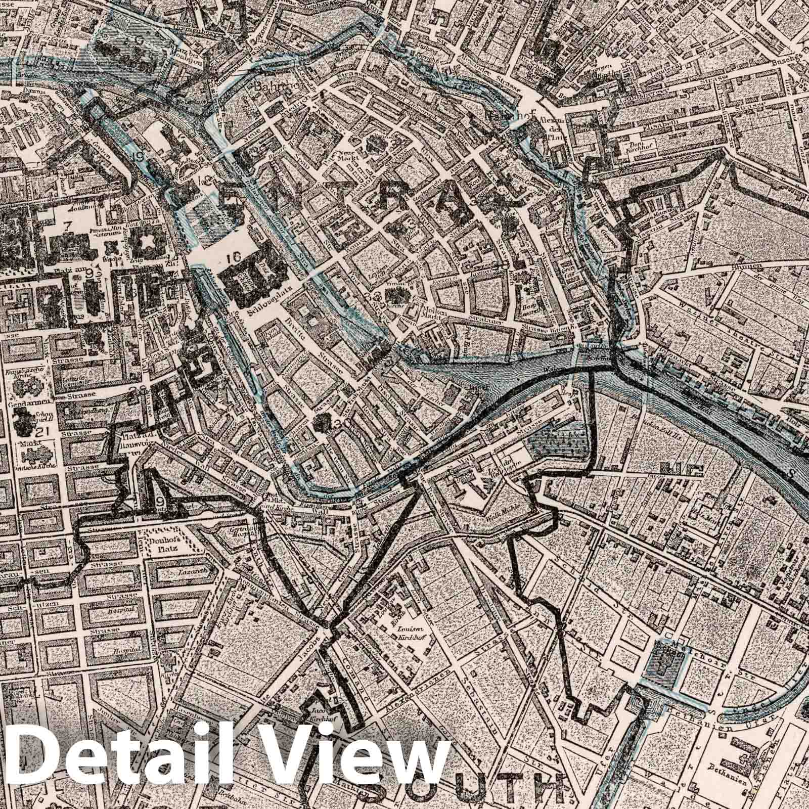 Berlin, Germany - Railroad Map, 1893 - Historical Map Print