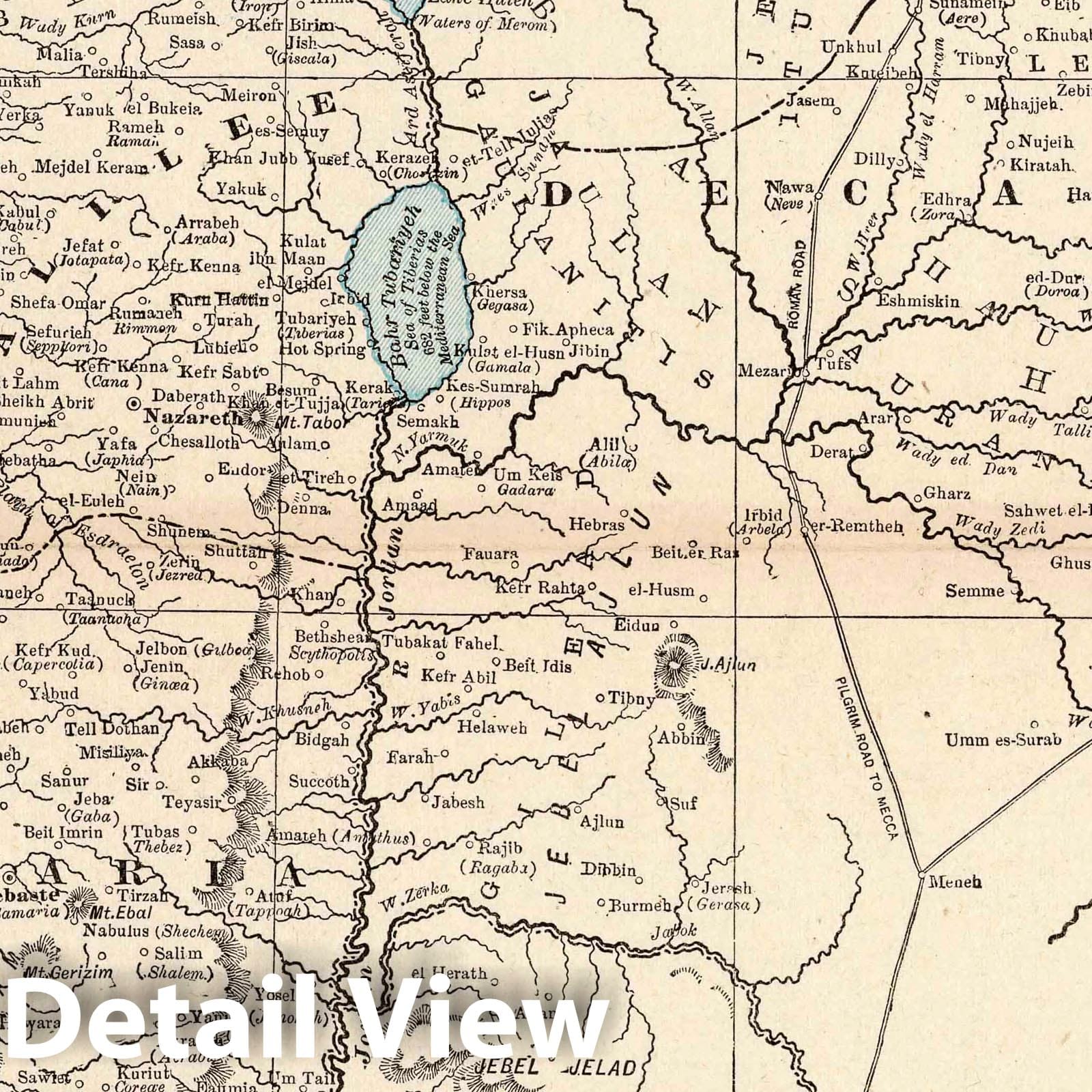 Palestine, 1893 - Historical Map Print from Columbian World's Fair Atlas