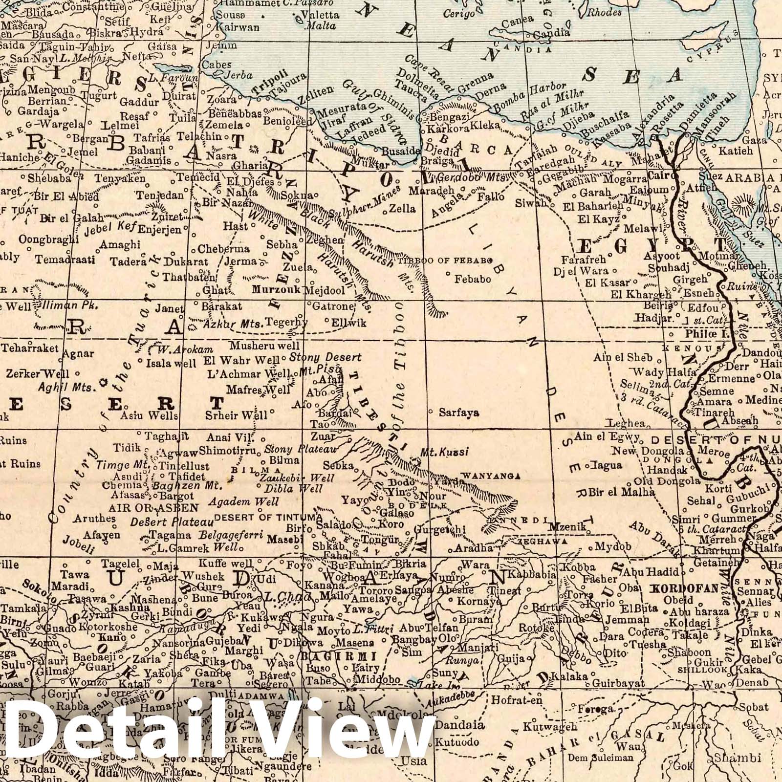 Africa, 1893 - Historical Map Print from Columbian World's Fair Atlas