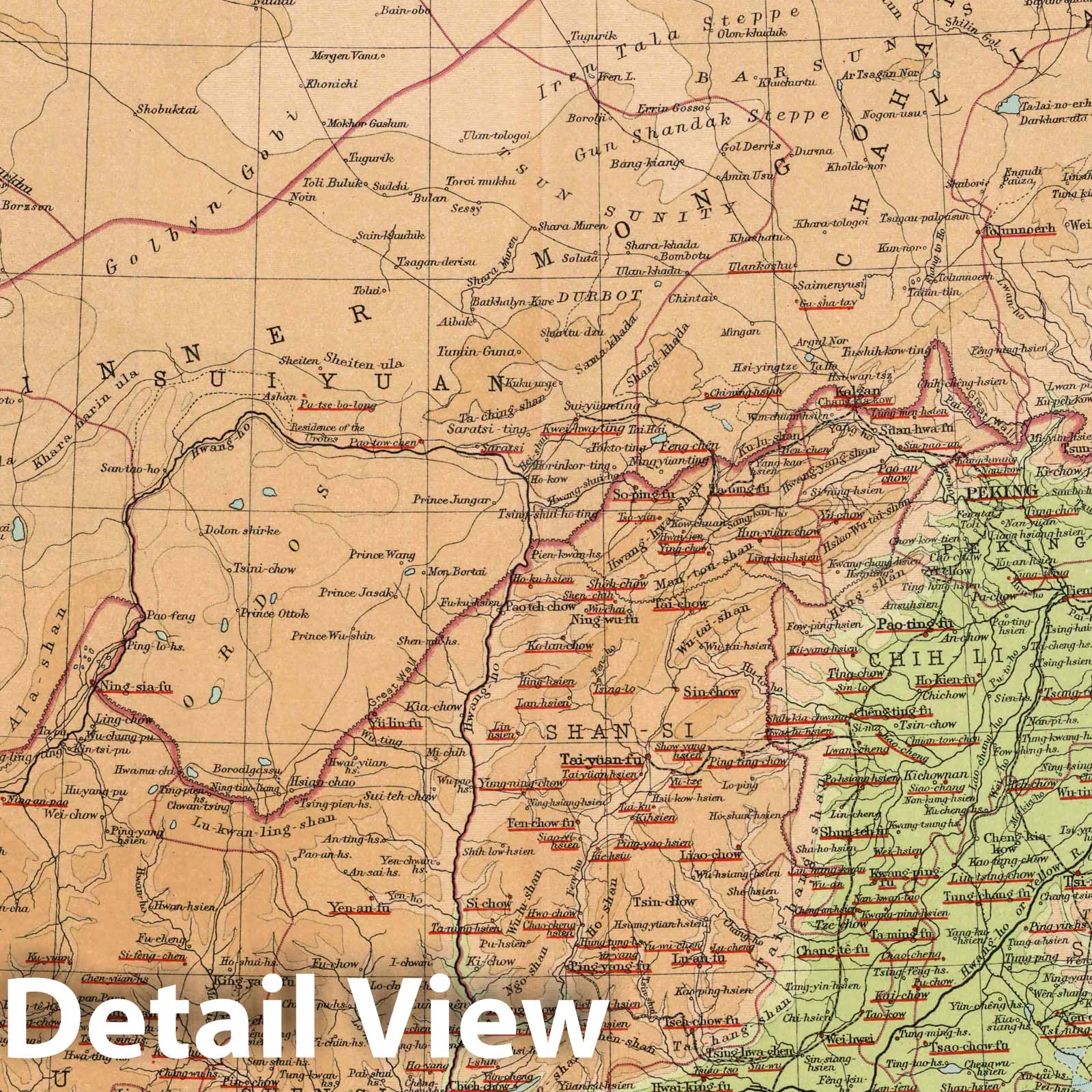 China - Northern Section - 1923 Historical Map Print
