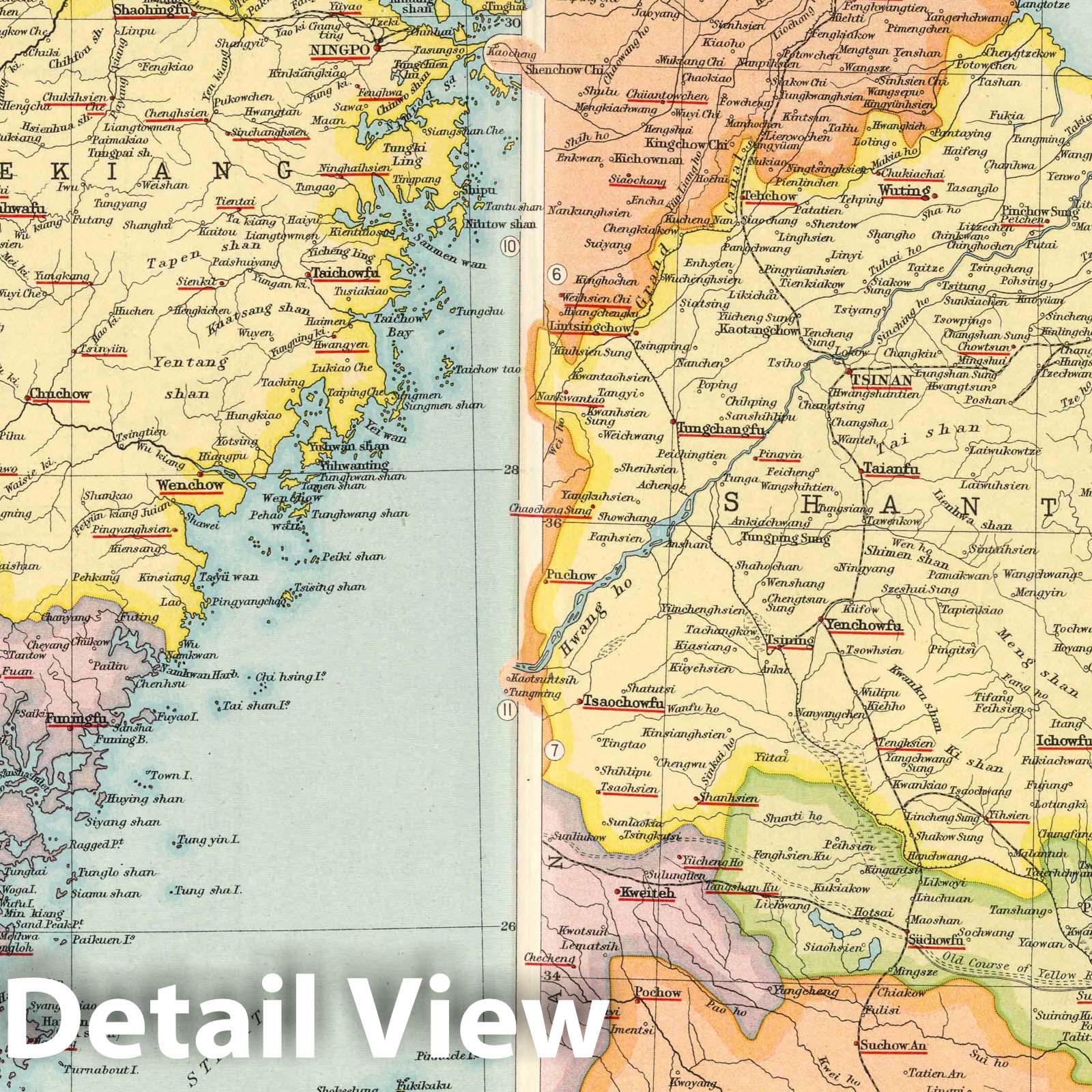 China - Eastern Section - Plate No. 6, 1923 - World Missionary Atlas Map Print