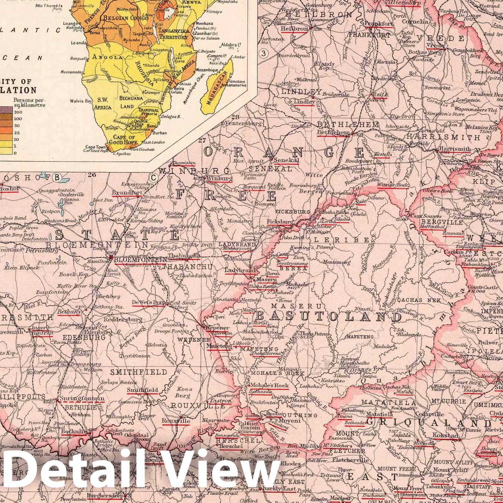 South-eastern Africa - Plate No. 18, 1925 - World Missionary Atlas Map Print