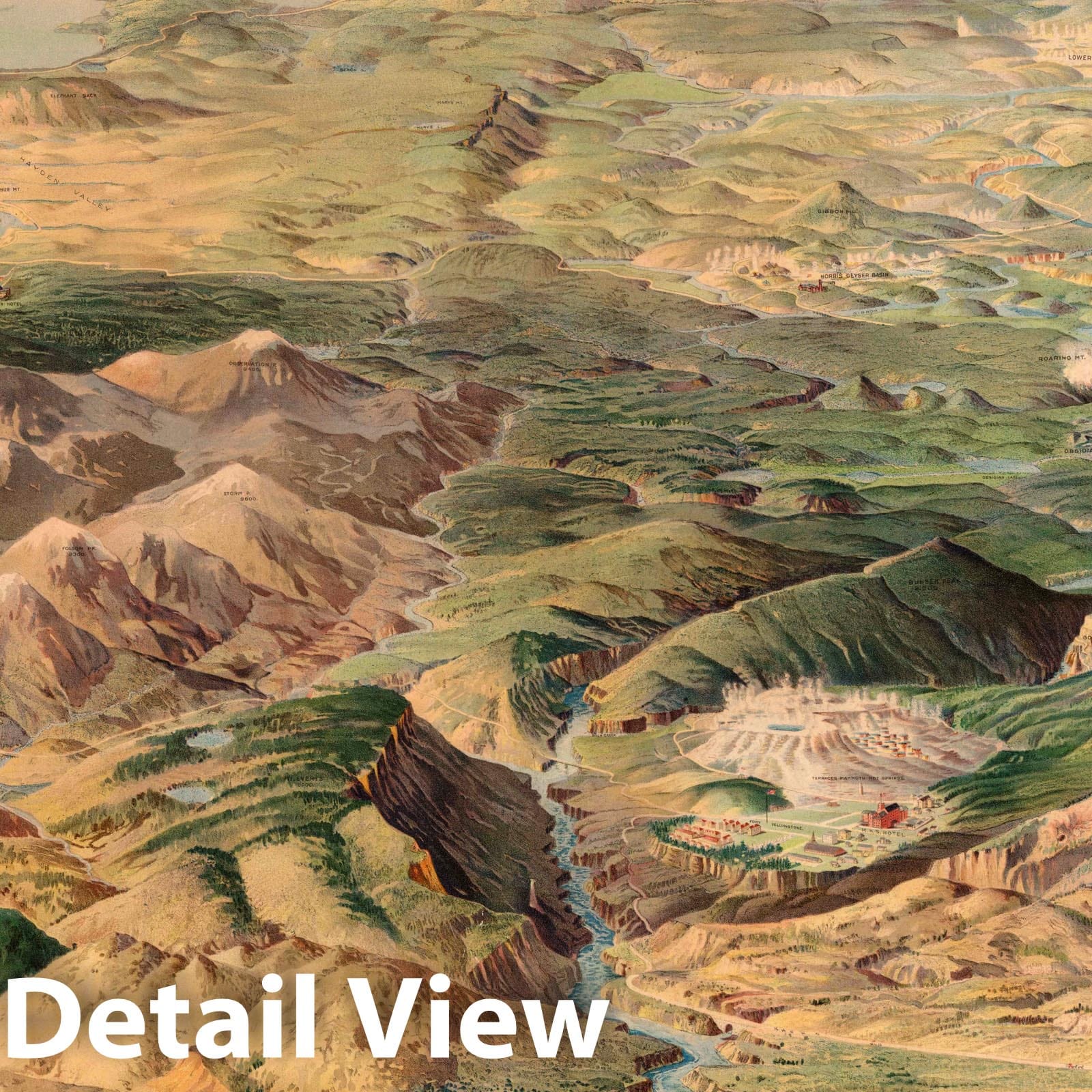 Yellowstone National Park - Pictorial Map, 1904