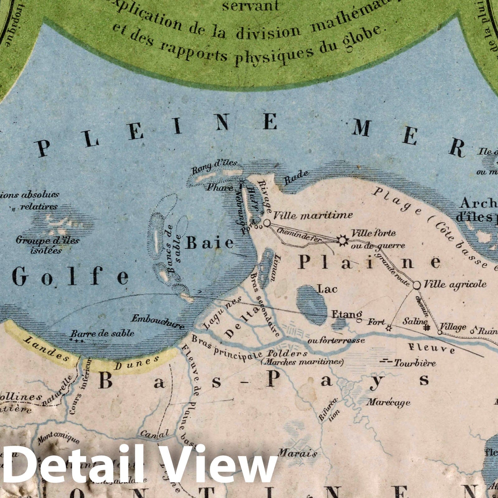 World - Physical Geography, 1870 - Historical Map Print