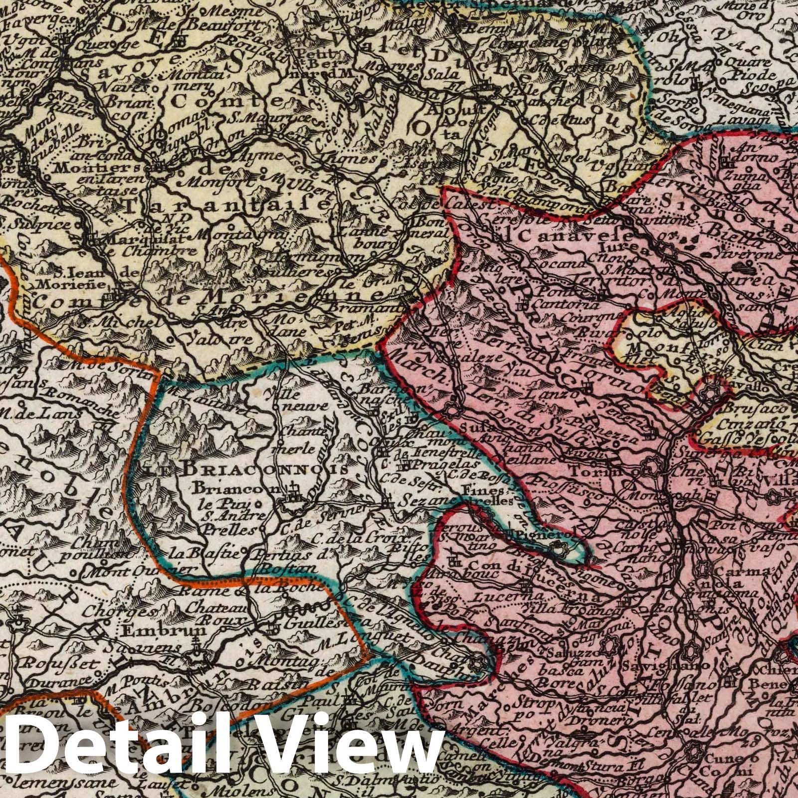Duchy of Savoy, Piedmont, and Montferrat - 1744 Historical Map Print