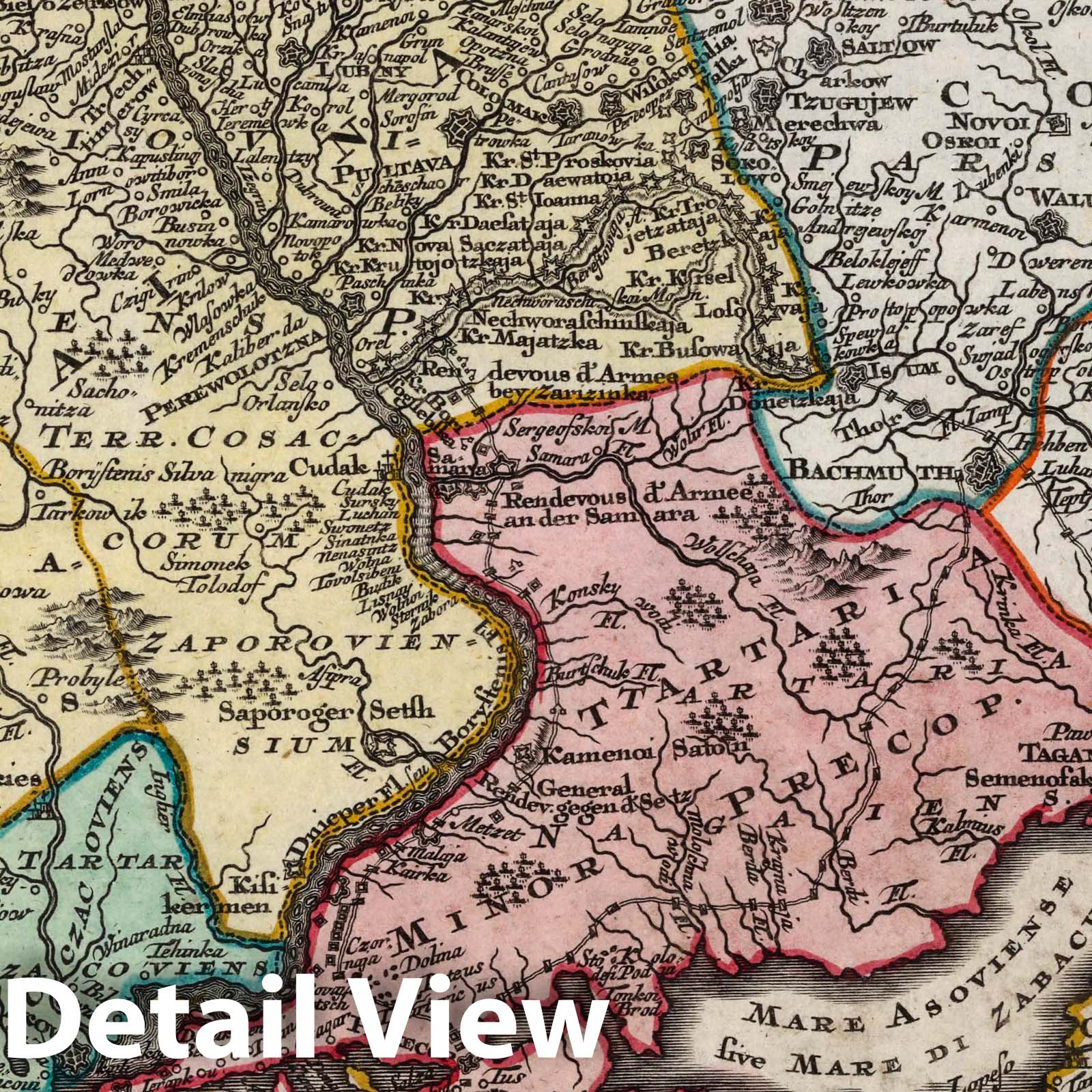Ukraine - Celestial Map, 1744 - Seutter Atlas Reproduction