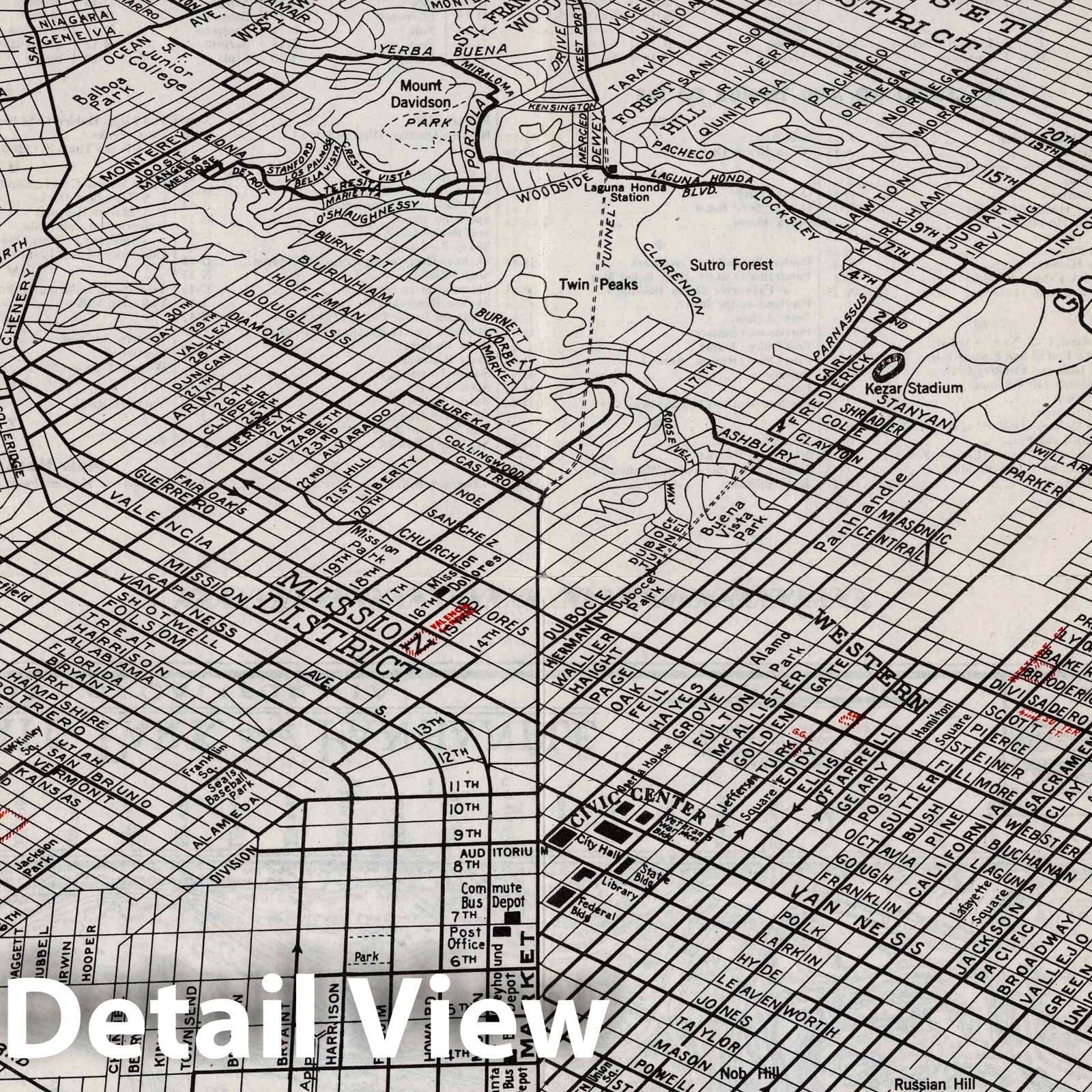 San Francisco, California - Pictorial Map, 1940