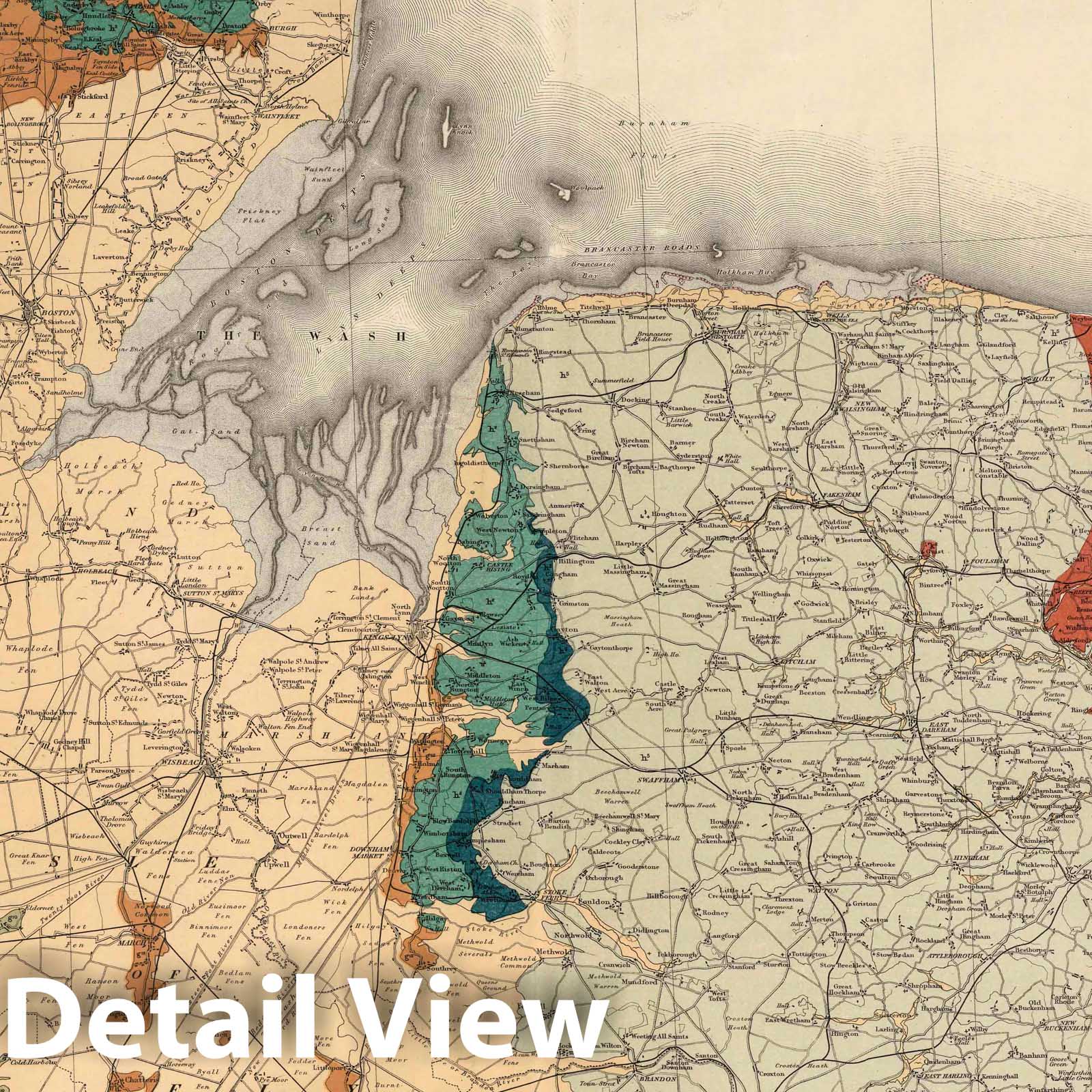 England and Wales - Geological Map - Sheet No. 9, 1891