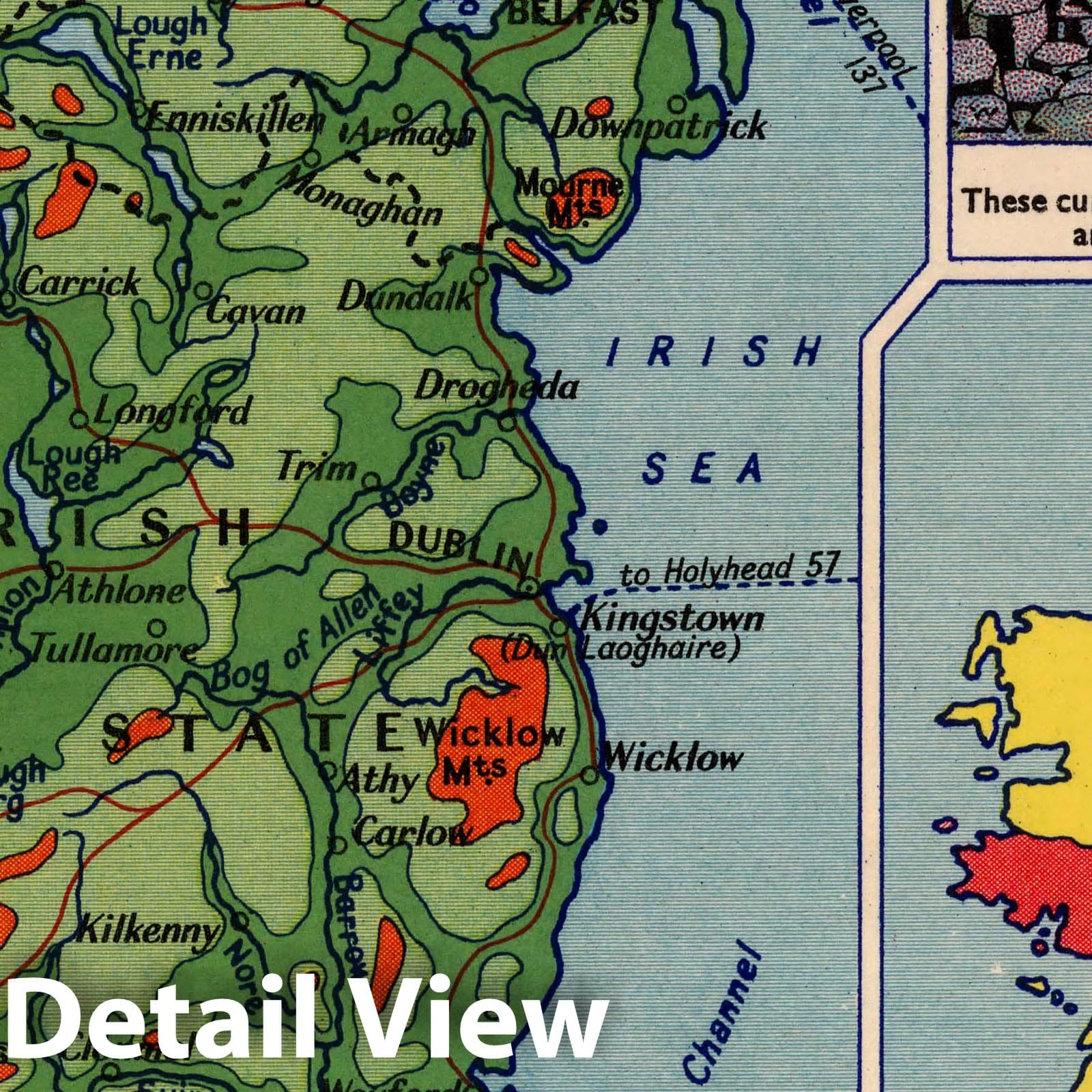 Ireland - Pictorial Map, 1935 - Historical Map Reproduction