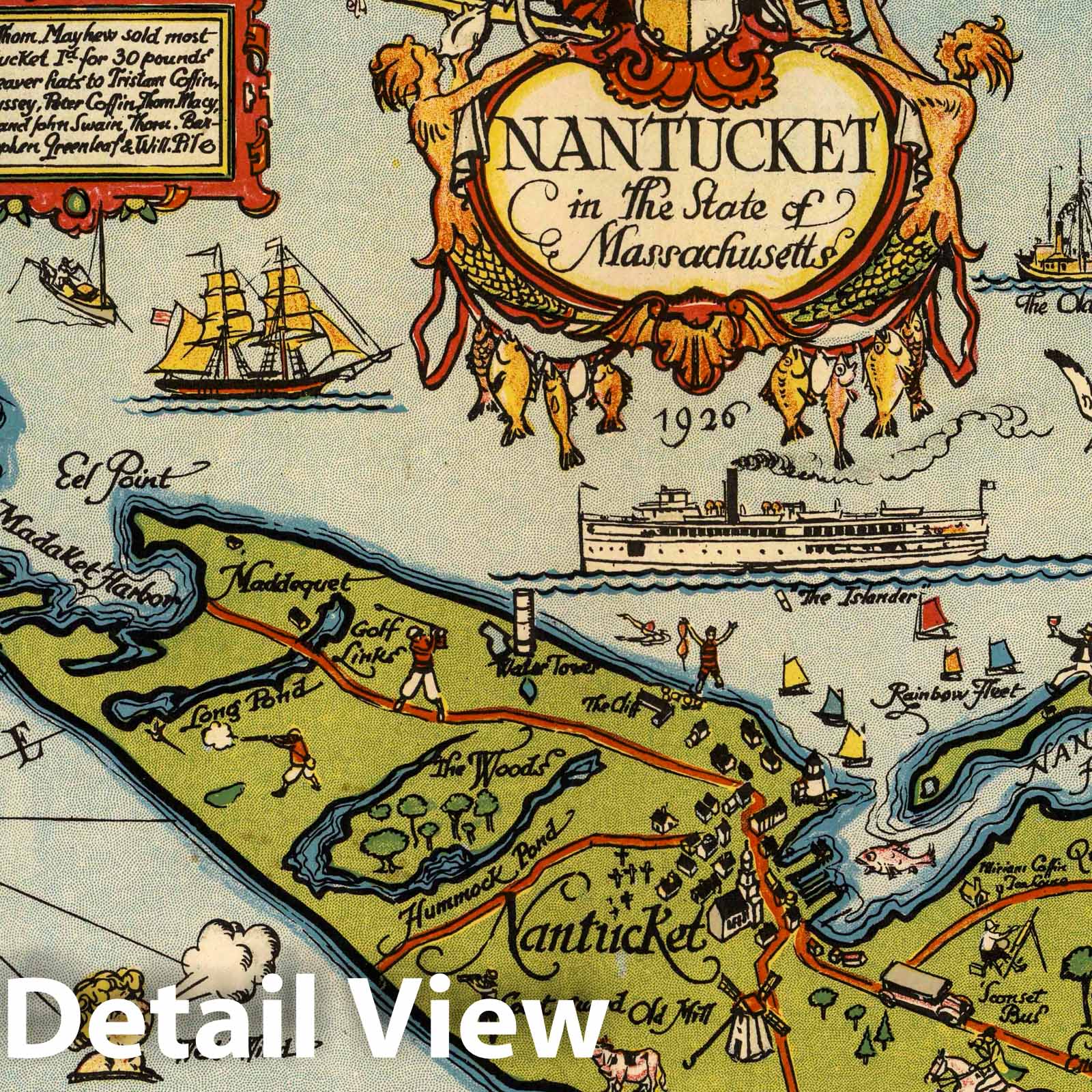 Nantucket - Pictorial Map, 1926 - Historical Map Reproduction