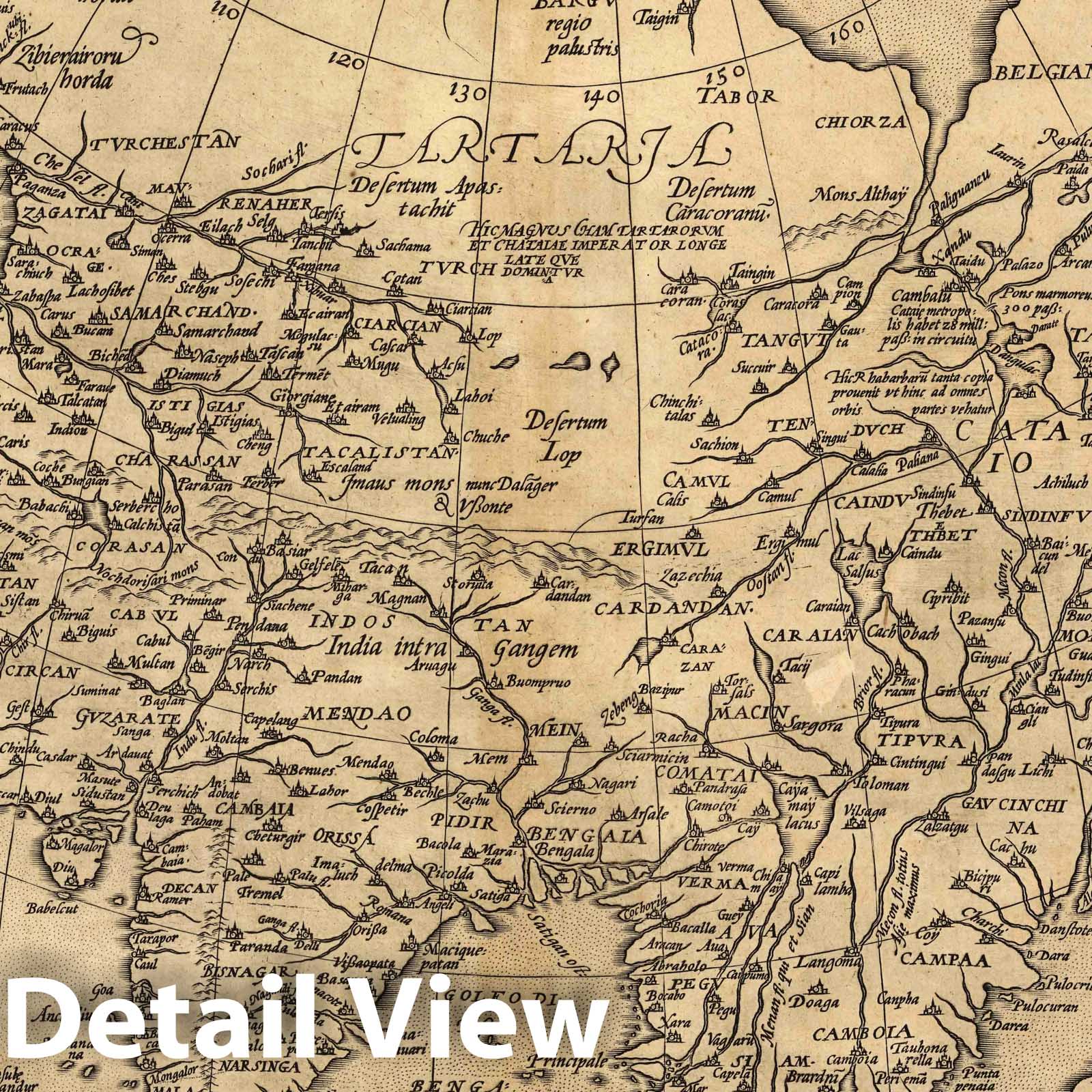 New Map of Asia, 1608 - Historical Map Print - Ortelius Theatrum