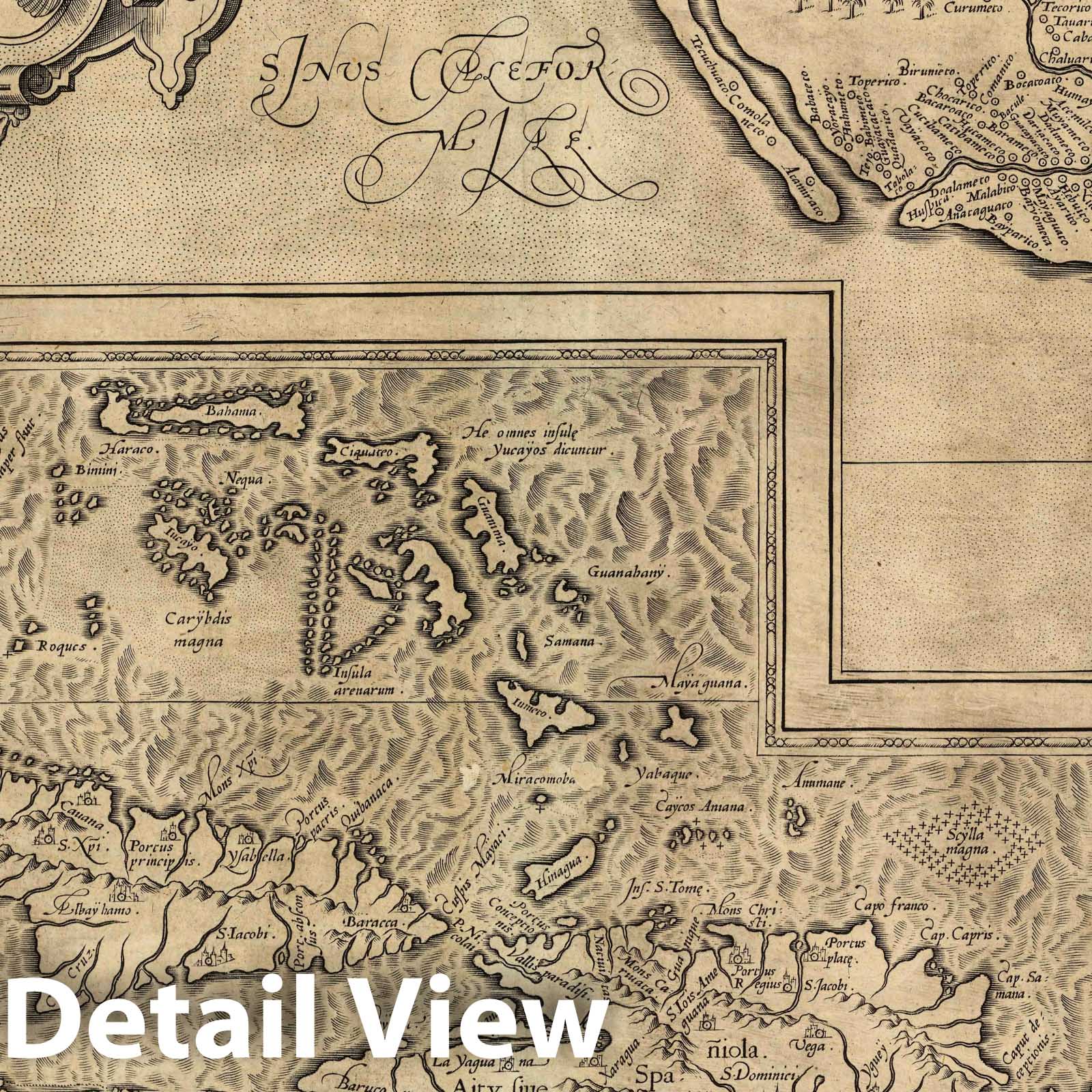 Culiacanae, Hispaniola, Cuba & Caribbean Islands Map 1579 - Ortelius