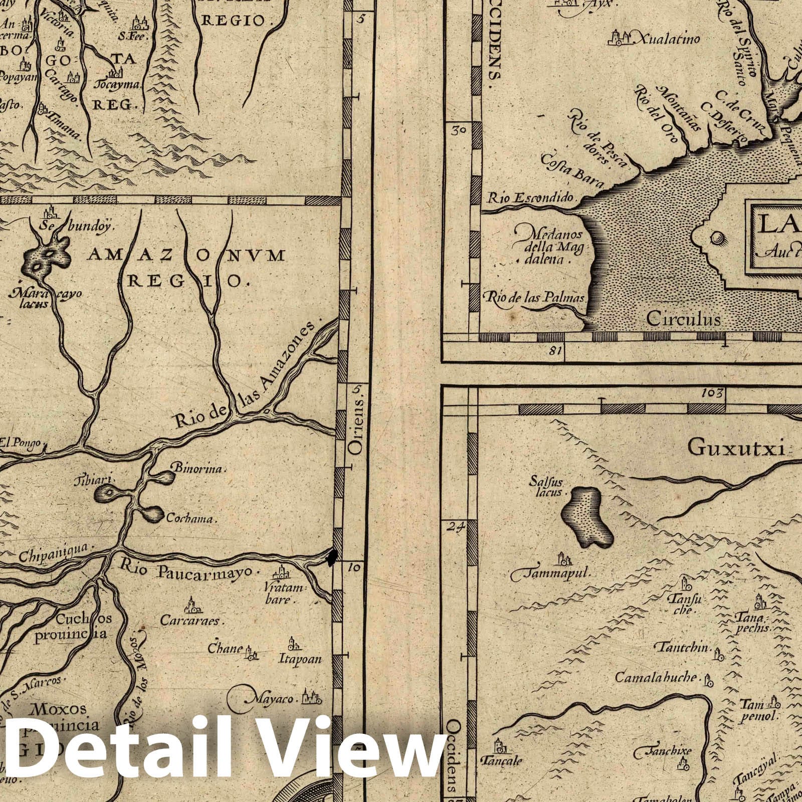 Peru, Florida, and Mexico, 1608 - Historical Map Print