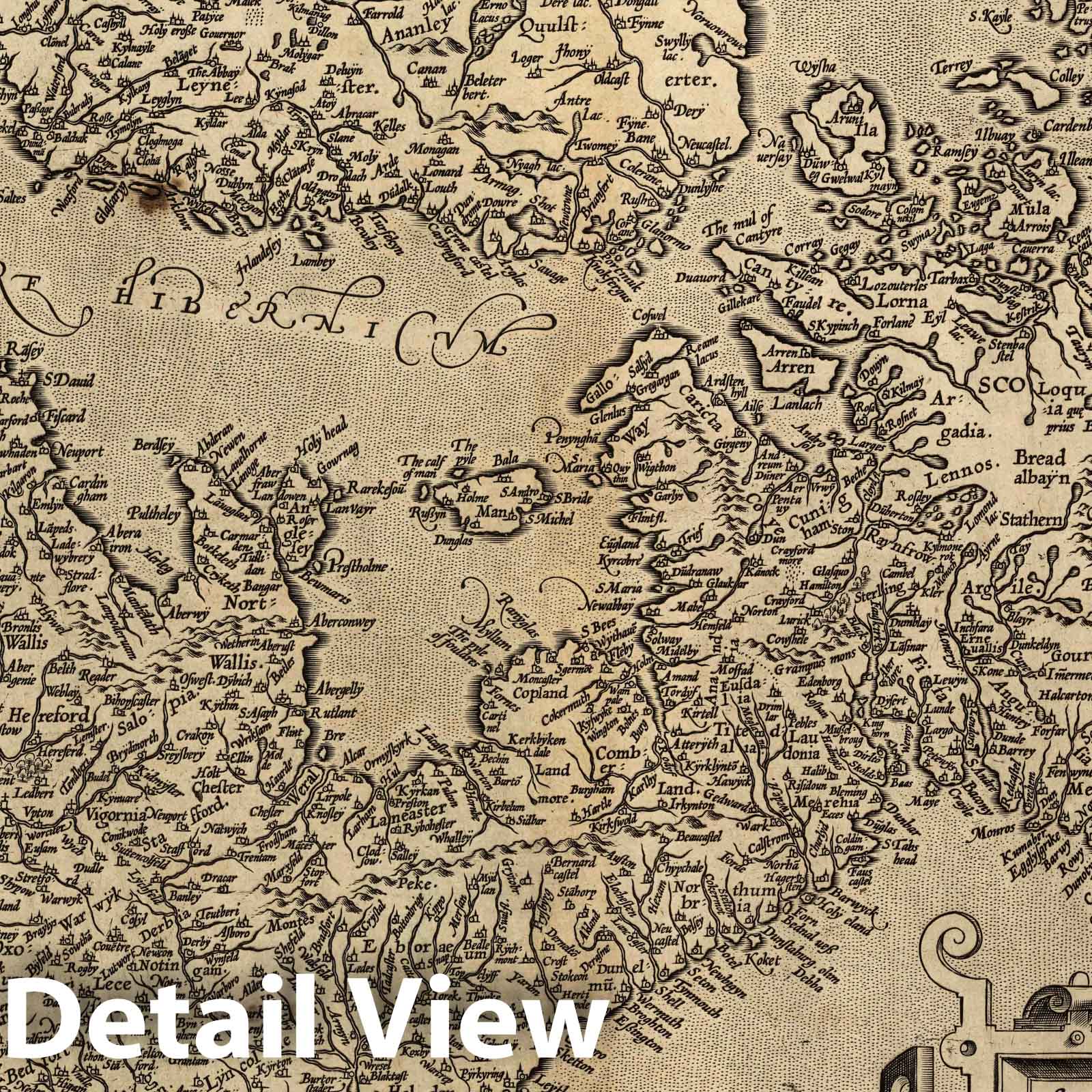 England, Scotland, and Ireland, 1608 - Historical Map Print