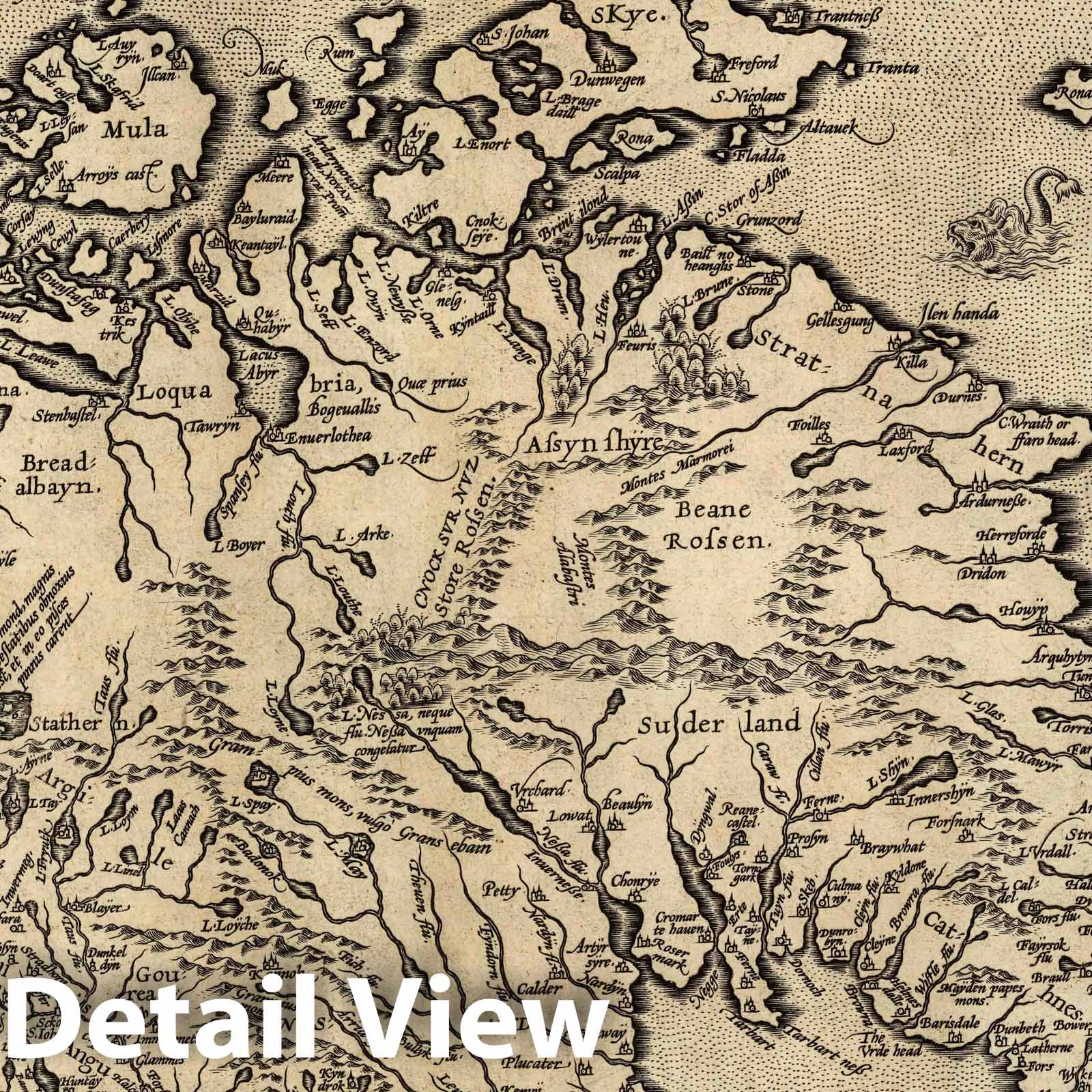 Scotland, 1608 - Historical Map Print from Ortelius Atlas