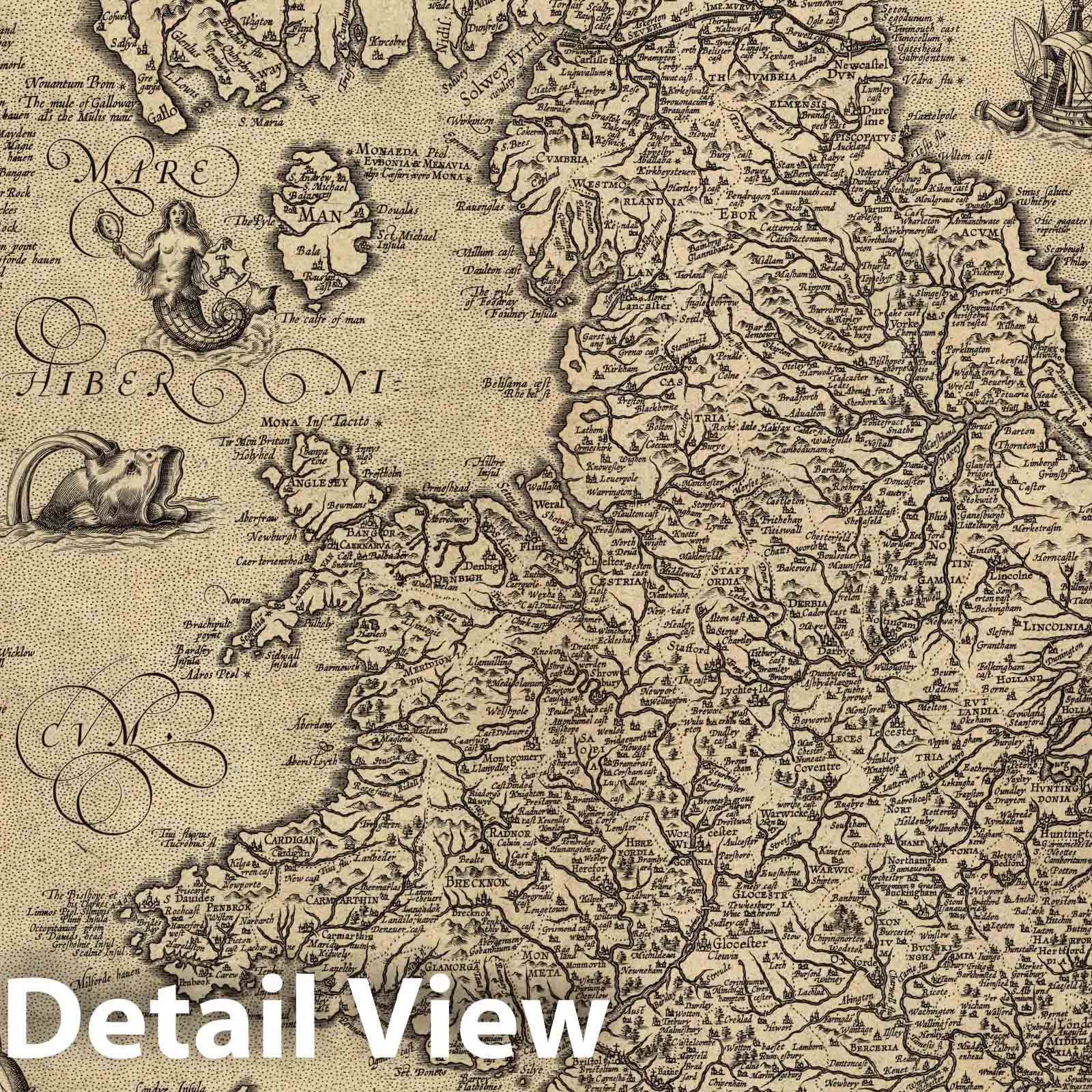 England and Ireland, 1605 - Historical Map Print
