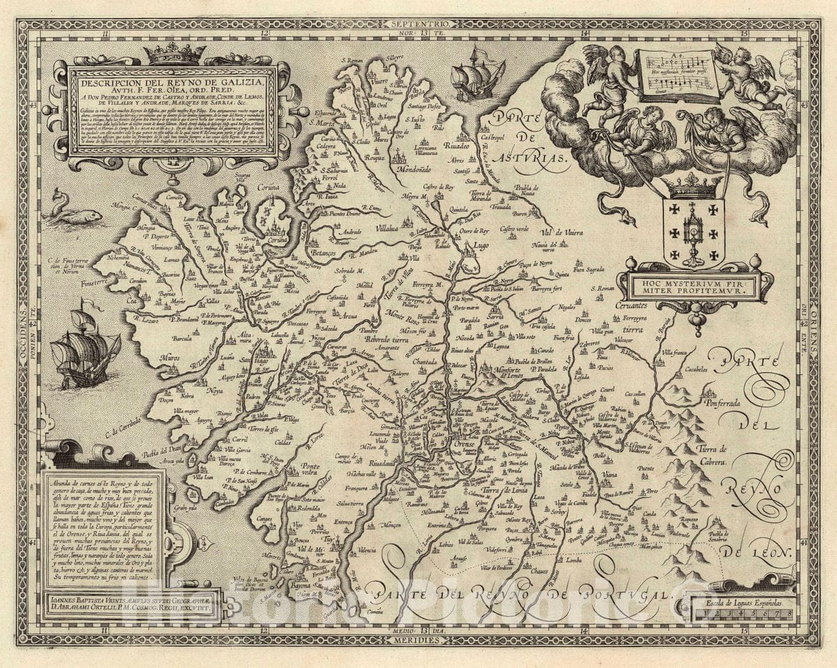 Galicia, Spain 1603 - Historical Map Reproduction from Ortelius Atlas