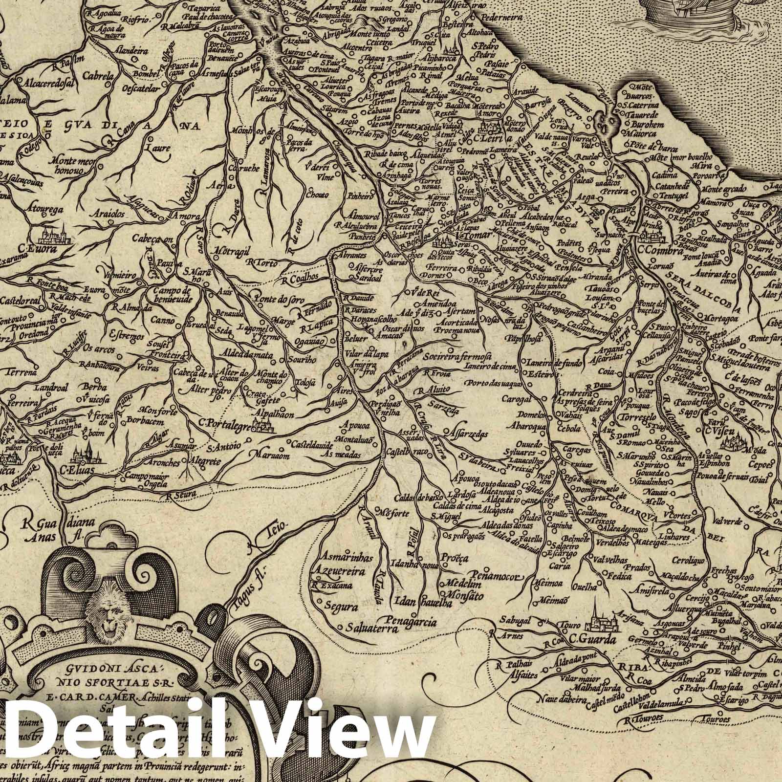 Portugal, 1608 - Historical Map Print from Ortelius Theatro Del Mondo