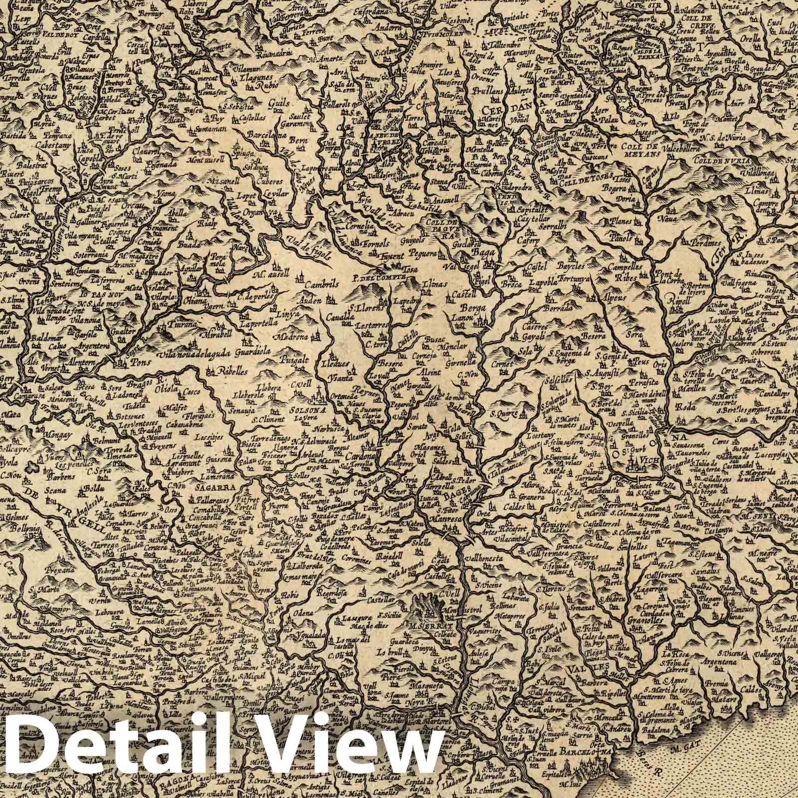 Catalonia, 1608 - Historical Map Print