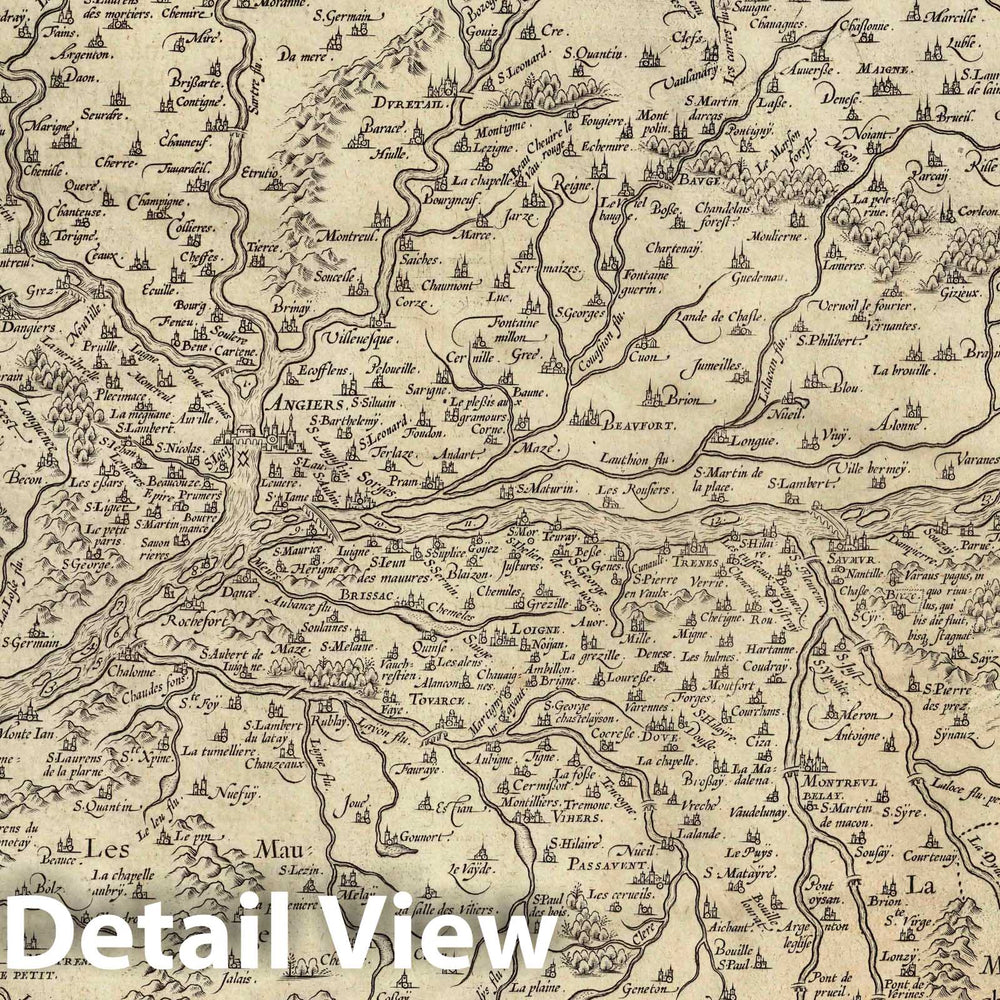Historic Map : France, Maine-et-Loire Region, France Andegavensium Ditionis Vera Et Integra Descriptio, 1579, Vintage Wall Art