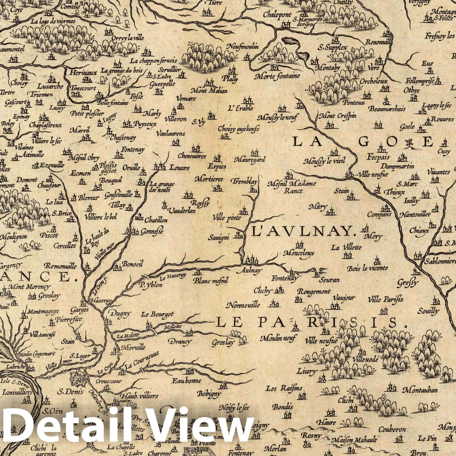 Isle of France, 1598 - Historical Map Print