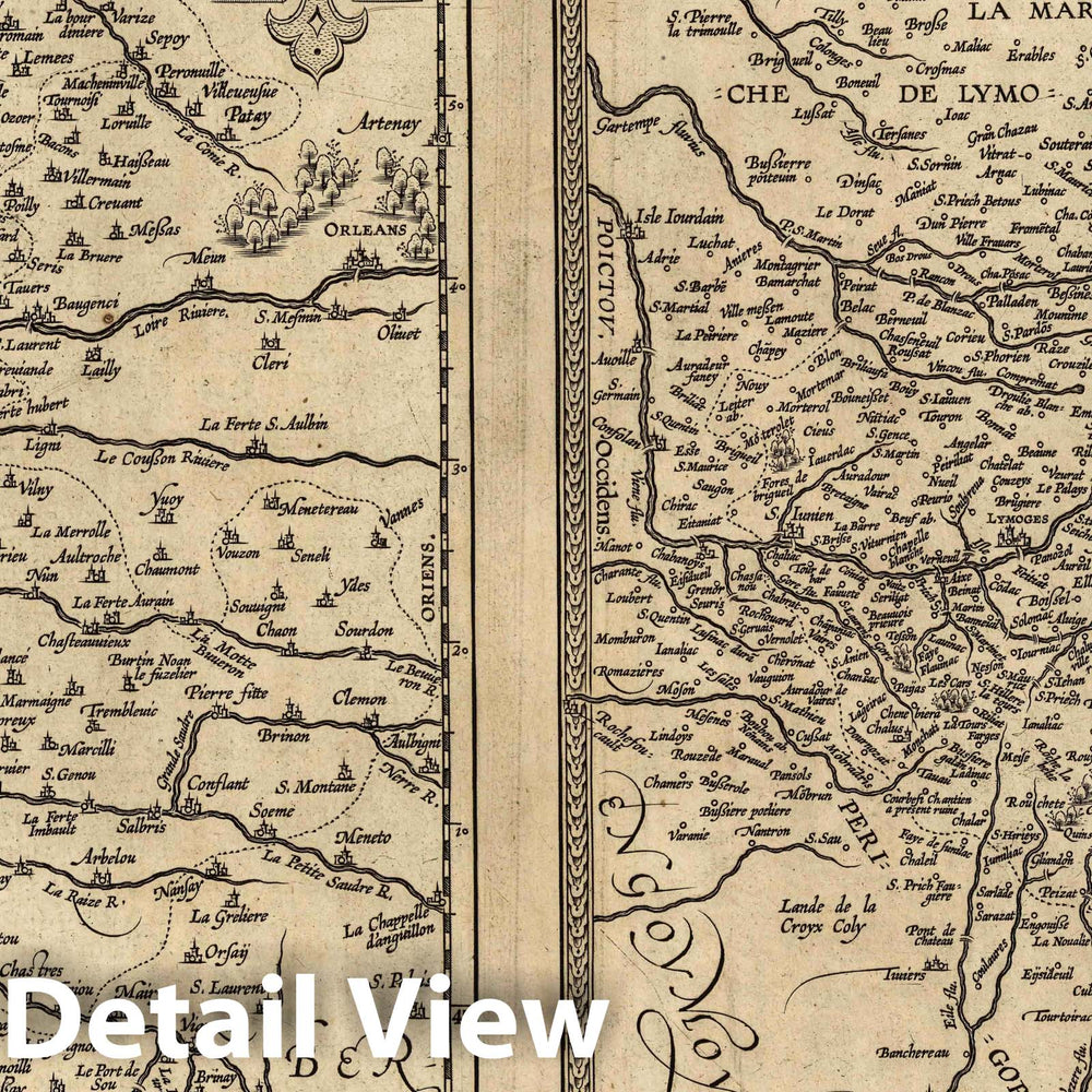 Historic Map : France , Blois, France, (31) Blaisois. Blesiensis (with) Lemovicum, 1608 Atlas , Vintage Wall Art