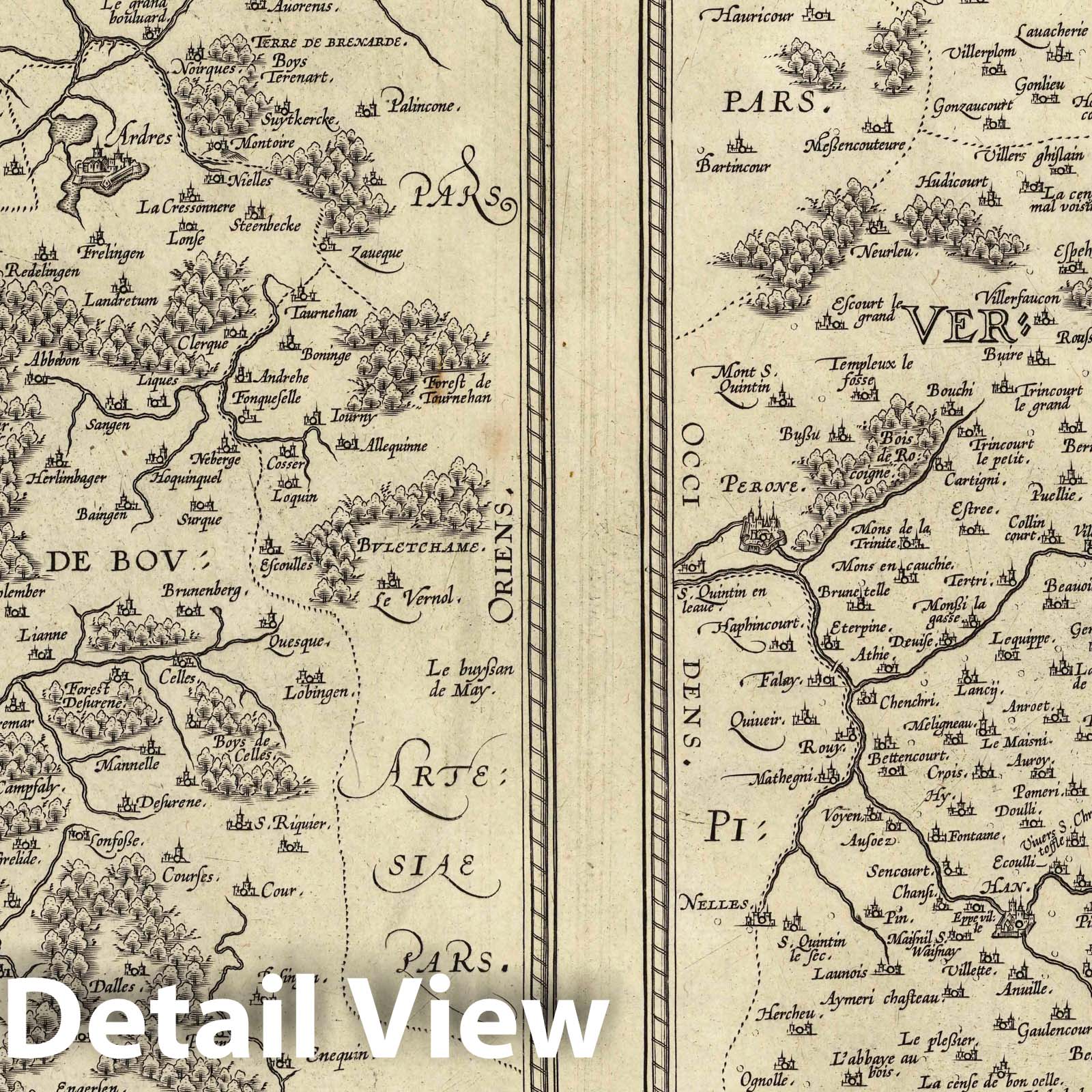 Calais and Veromanduorum, France 1608 Historical Map Print