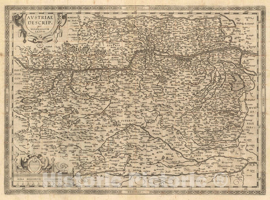 Historic Map : Austria, Austriae Descrip. per Wolfgangum Lazium, 1608 Atlas , Vintage Wall Art