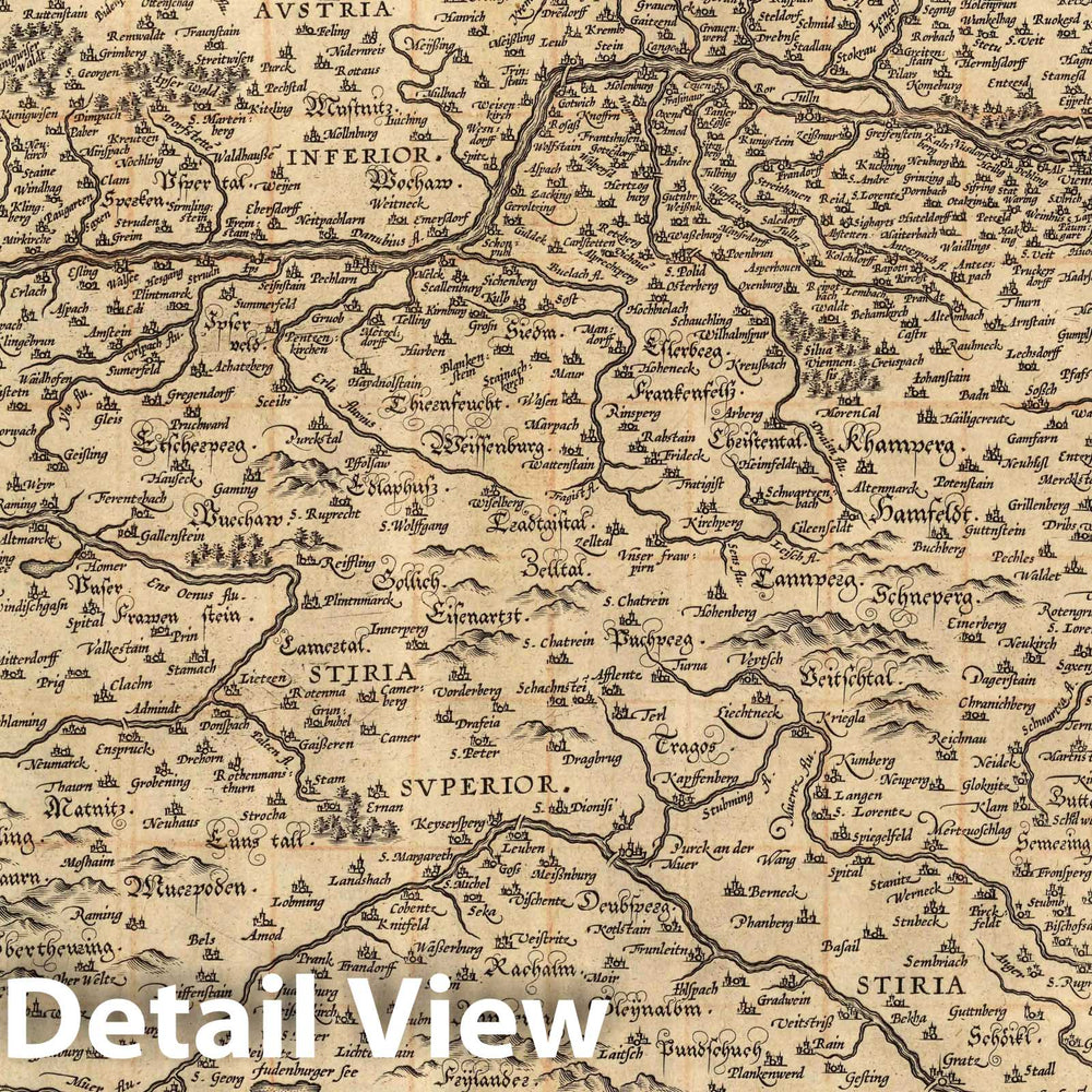 Historic Map : Austria, Austriae Descrip. per Wolfgangum Lazium, 1608 Atlas , Vintage Wall Art