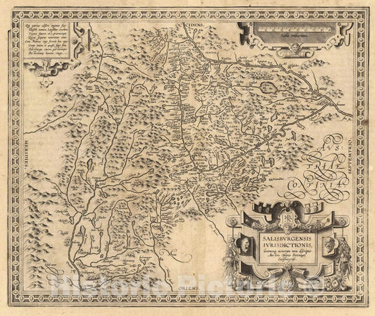 Historic Map : Salisburgensis Iurisdictionis, locorumq vicinorum Vera descriptio Auctore Marco Secznagel Salisburgense, 1608 Atlas - Vintage Wall Art