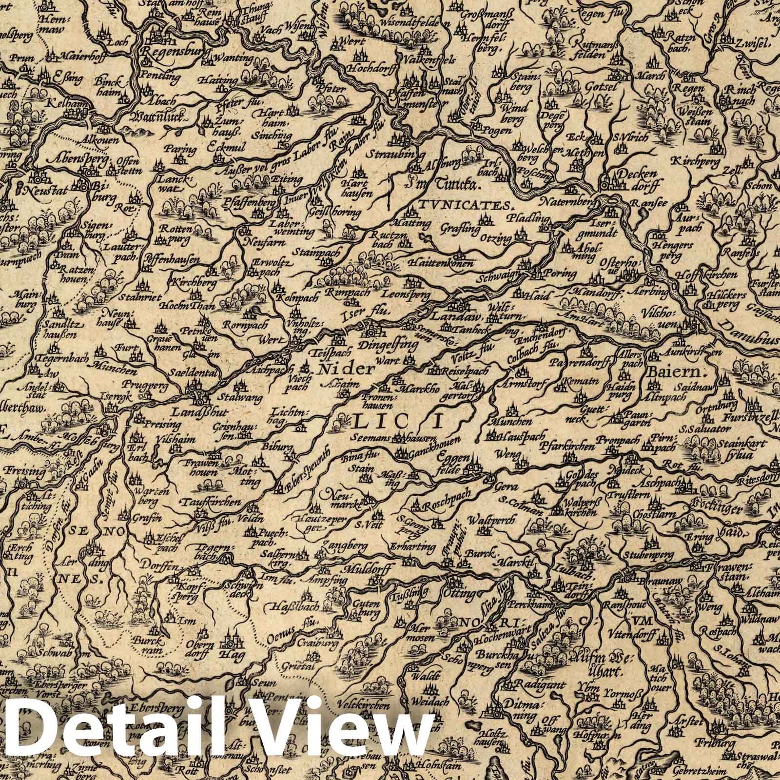 Bavaria 1608 - Ortelius Theatrum Mundi Historical Map Print