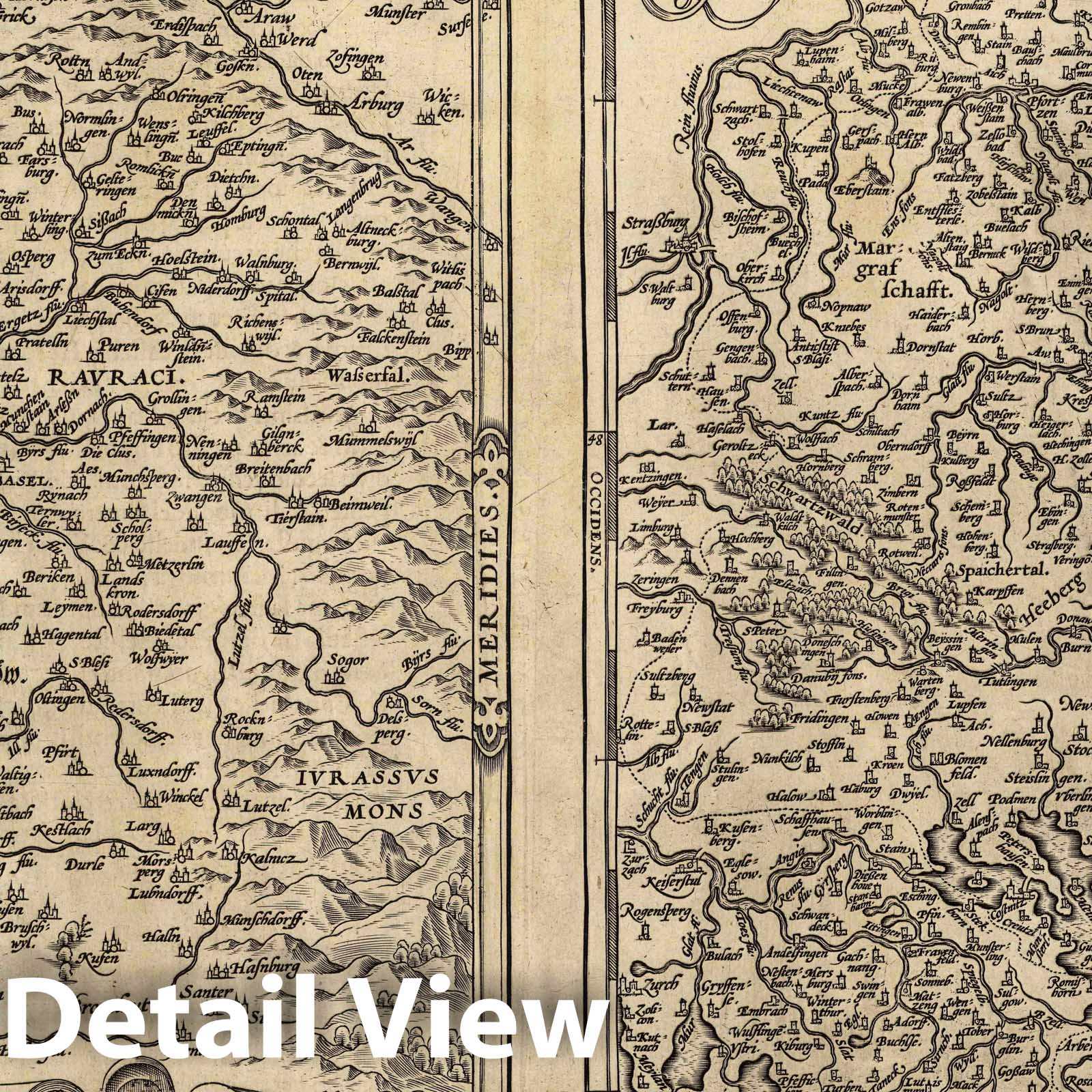 Basel and Swabia, 1608 - Historical Map Reproduction