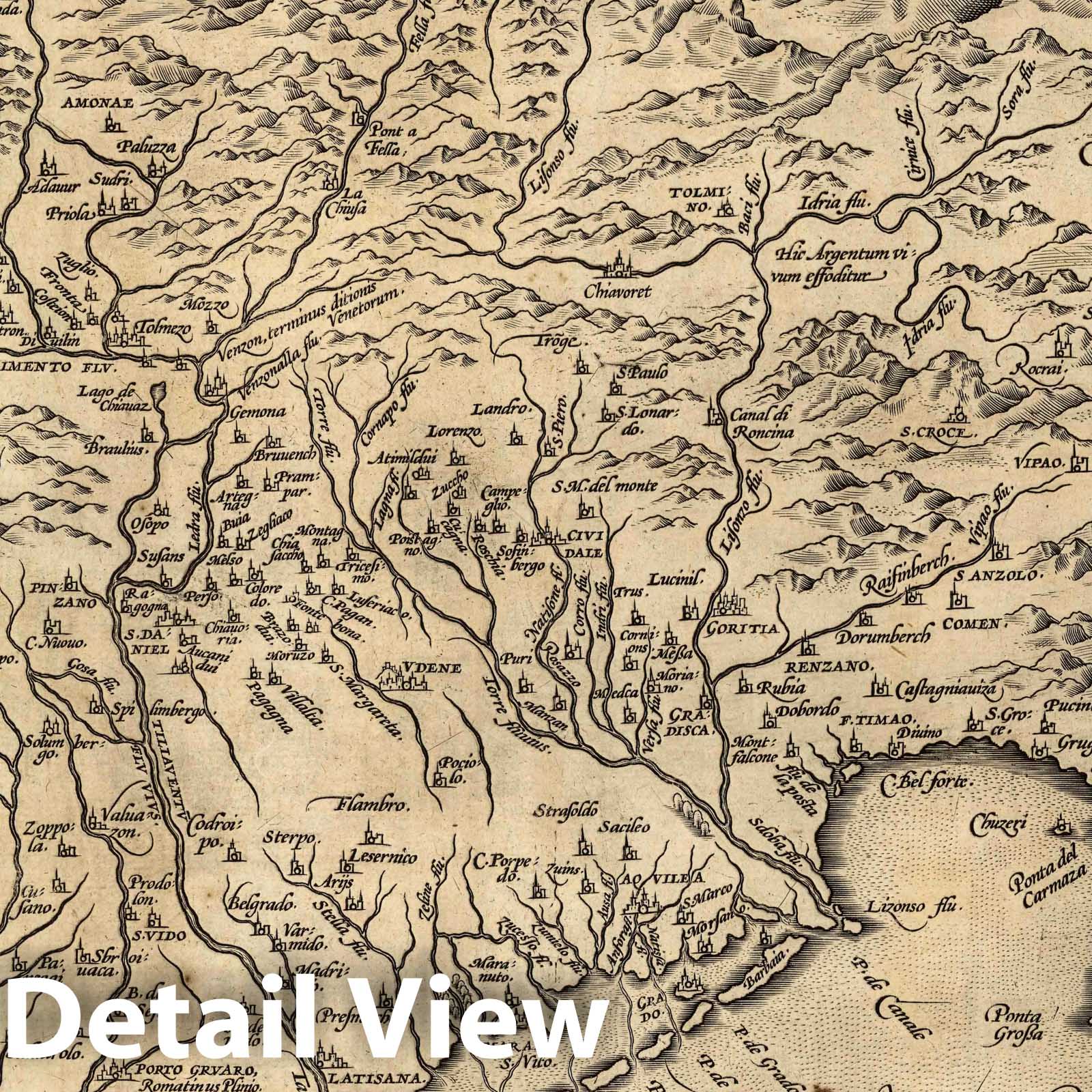 Forum Julii, 1608 - Historical Map Print from Ortelius Theatro Del Mondo