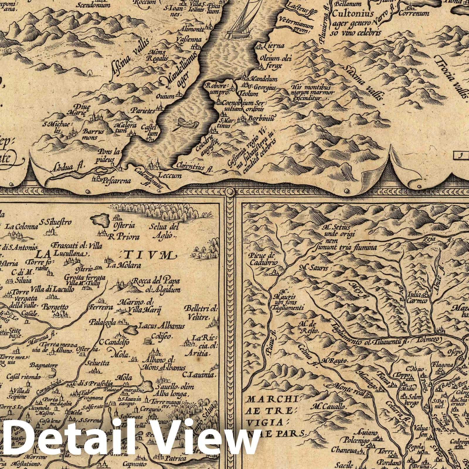 Lake Como, Roman Territory, and Friuli, 1608 - Historical Map Print