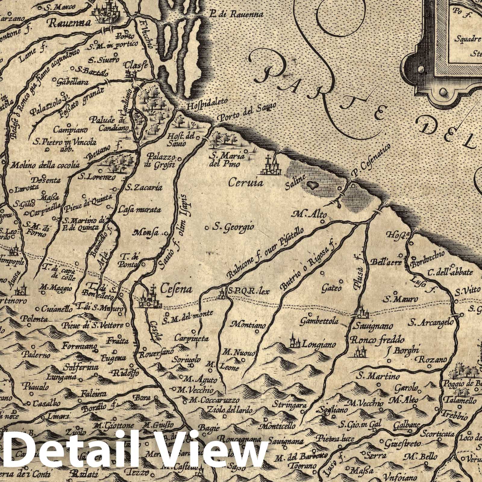 Romagna, Italy 1608 - Historical Map Print from Ortelius Atlas