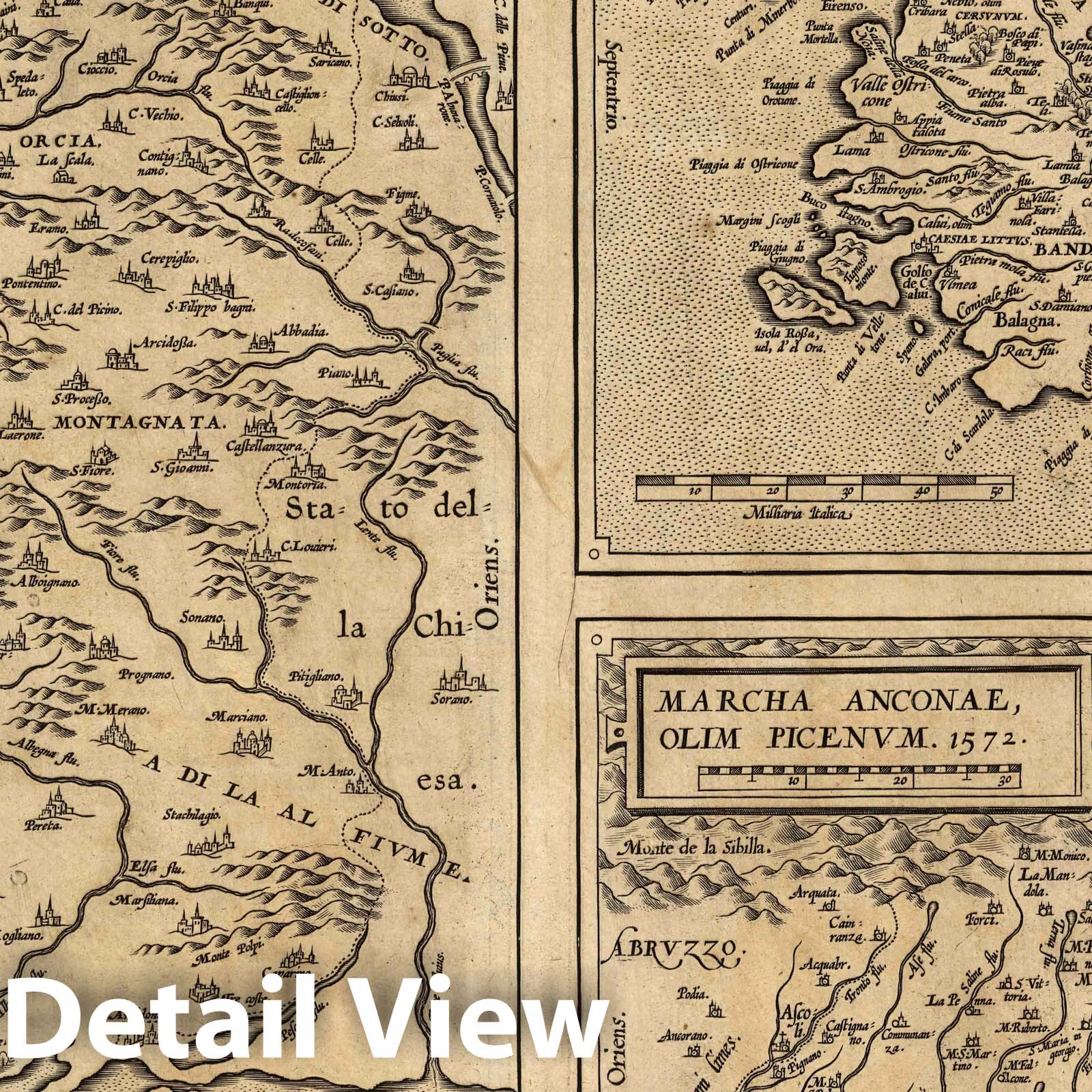 Siena, Corsica, and Marche Ancona, Italy 1608 Historical Map Print