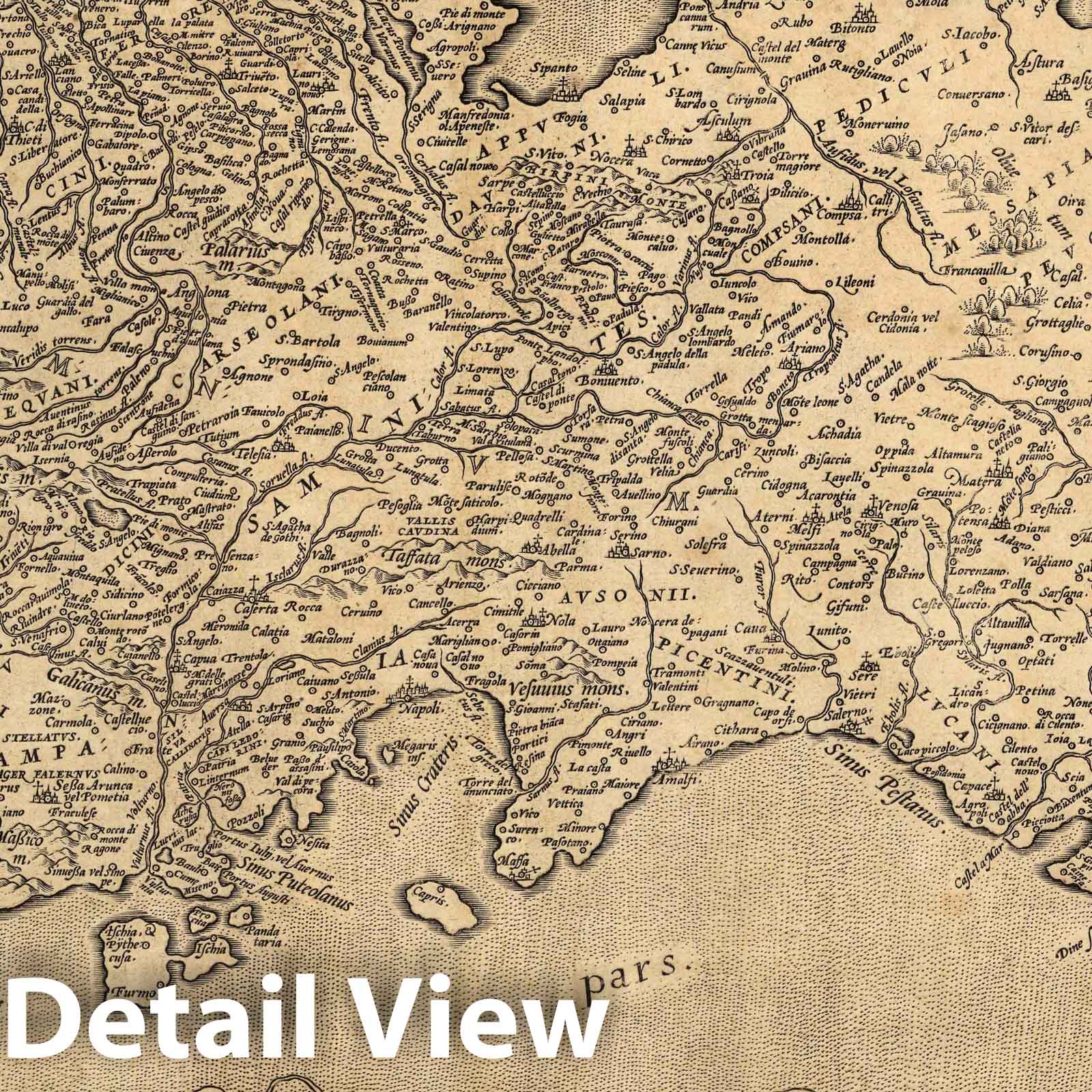 Kingdom of Naples, 1608 - Historical Map Print