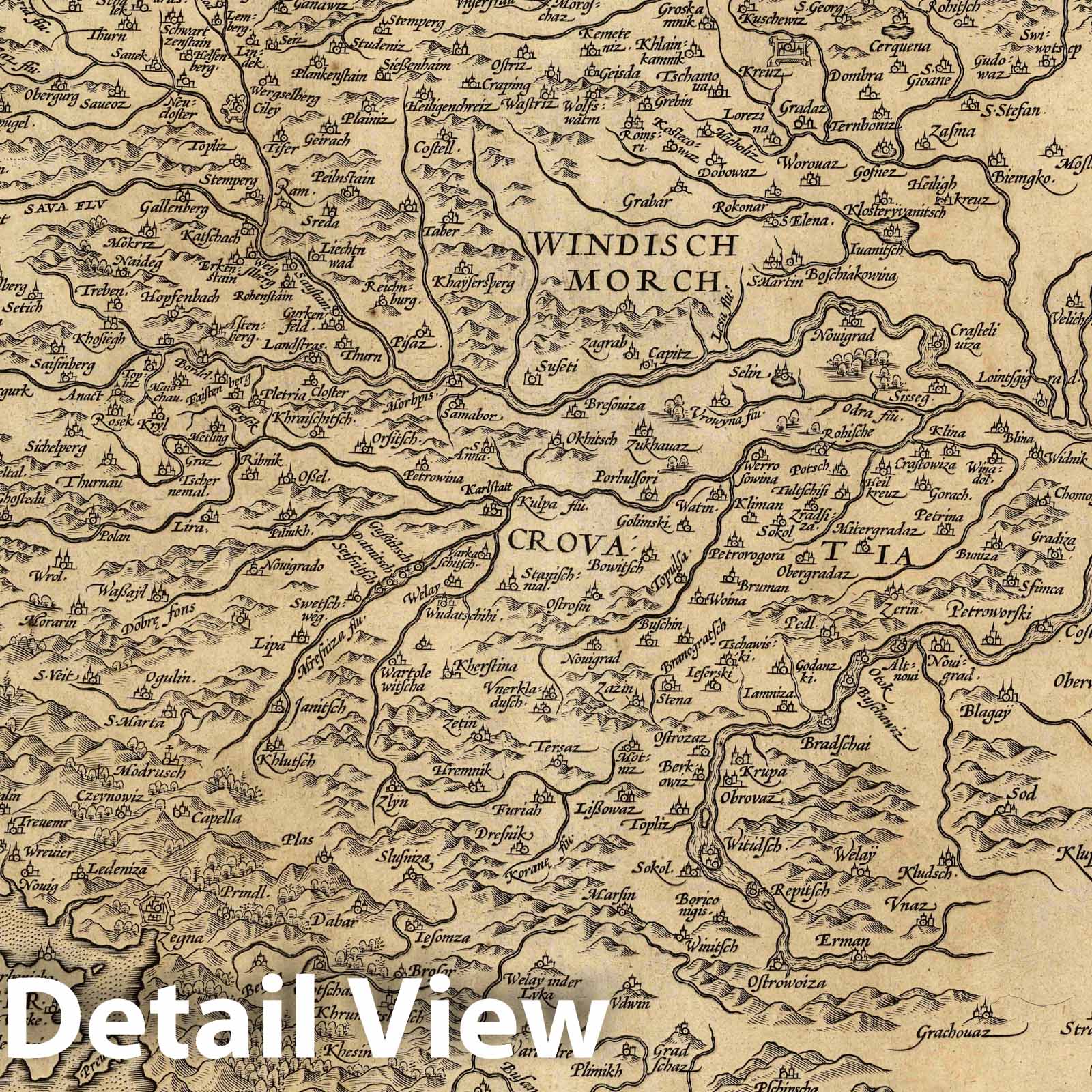 Illyricum, 1608 - Historical Map Print from Ortelius Theatrum Mundi