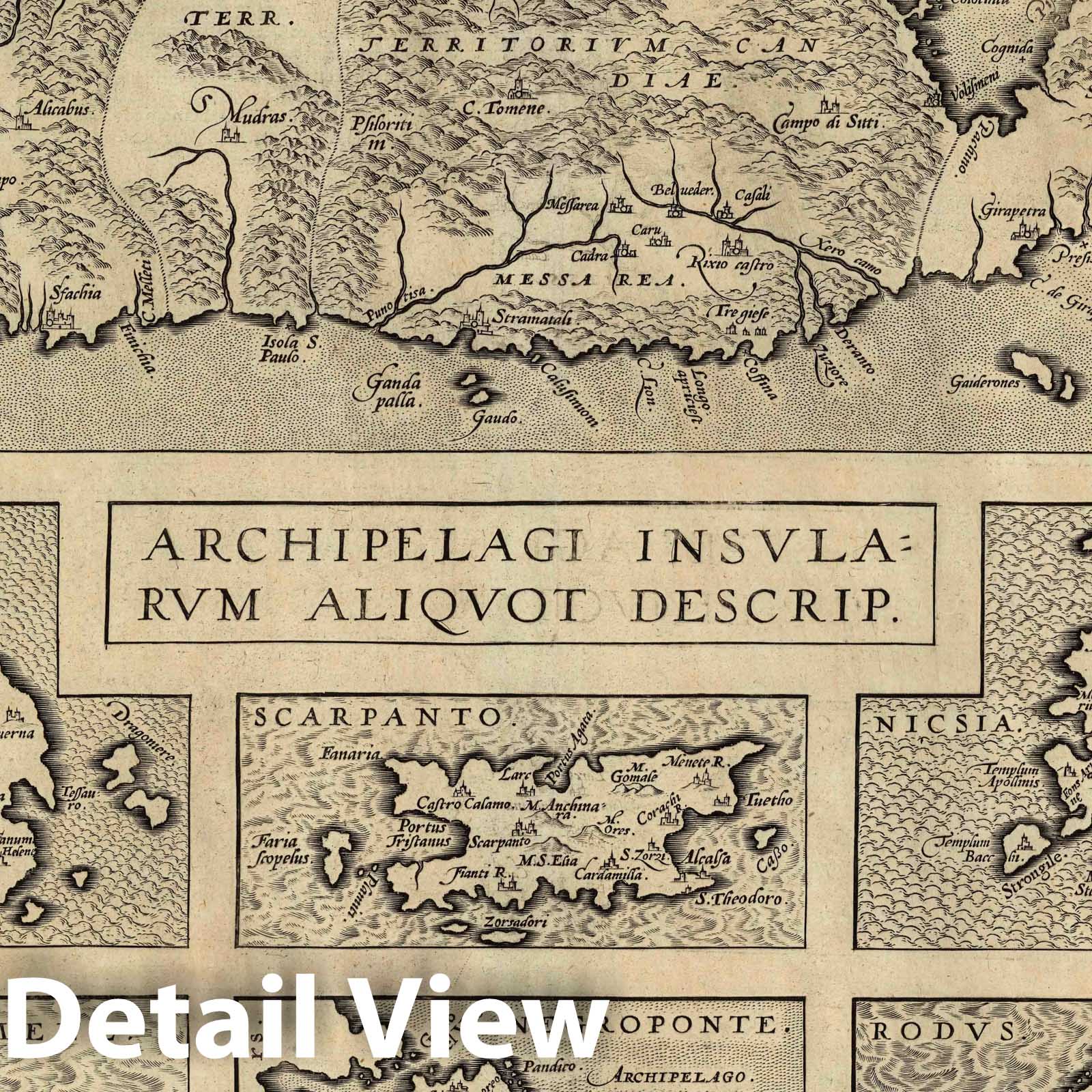 Crete and Mediterranean Islands, 1608 - Historical Map Print