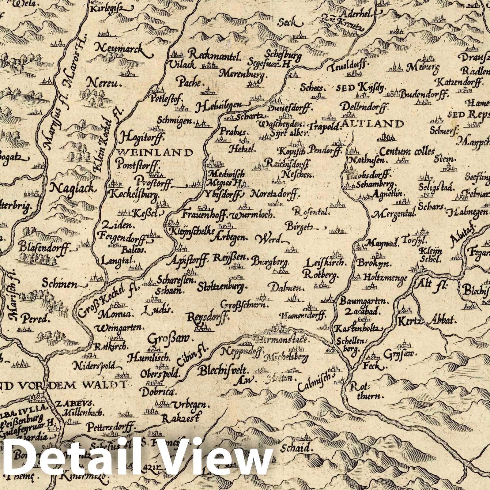 Transylvania, 1608 - Historical Map Print from Ortelius Theatrum