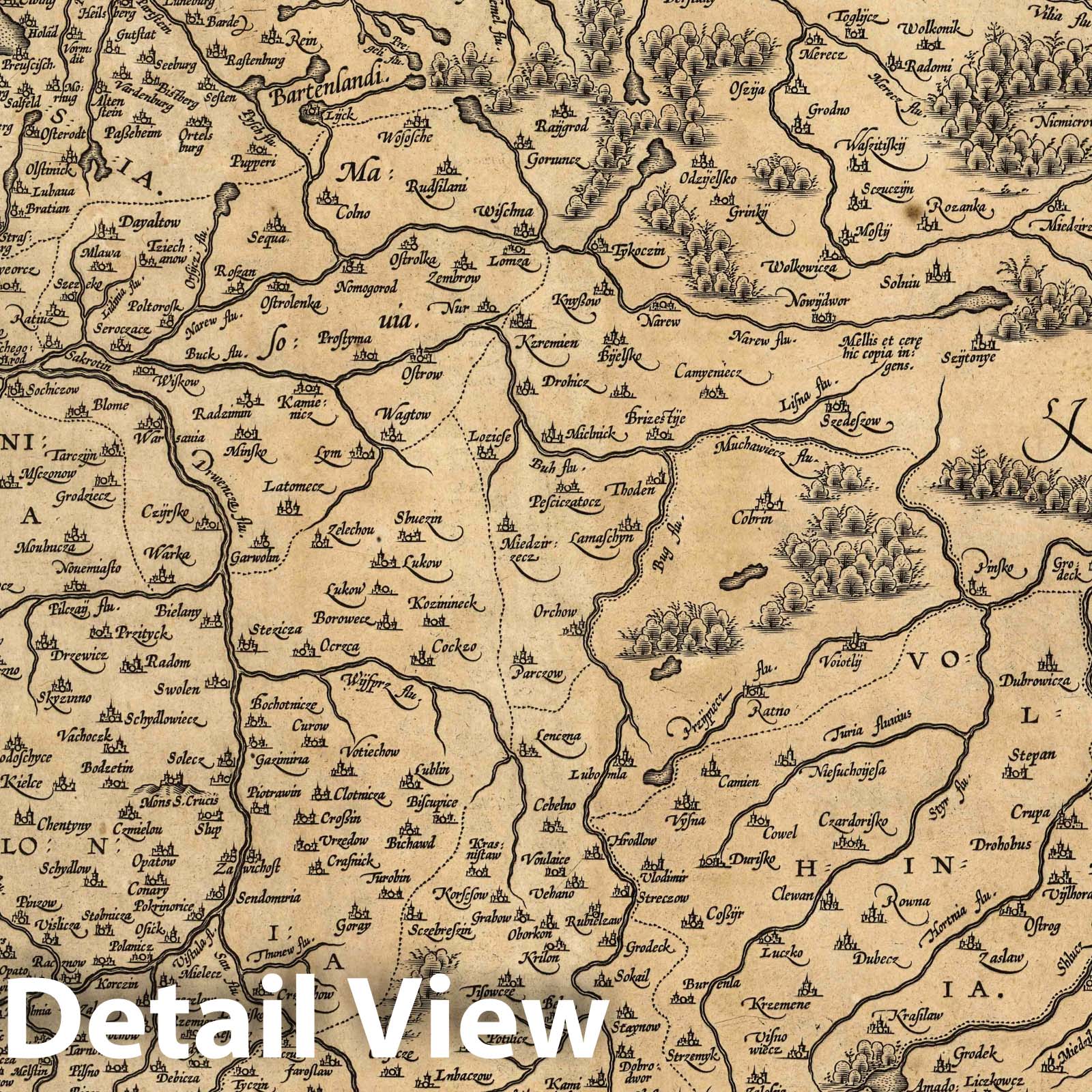 Poland and Lithuania 1608 Historical Map Print