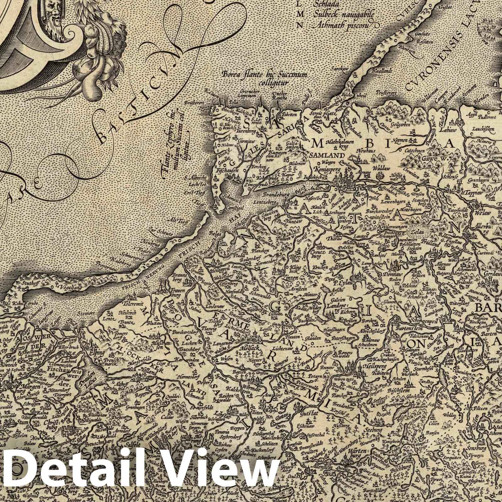 Prussia, 1608 - Historical Map Print from Ortelius Atlas