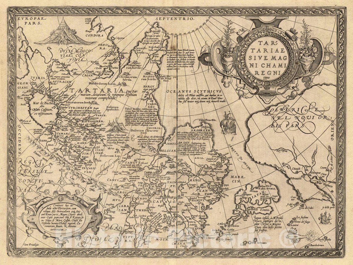 Historic Map : Tatariae Sive Magni Chami Regni typus. Cum Privilegio, 1608 Atlas - Vintage Wall Art