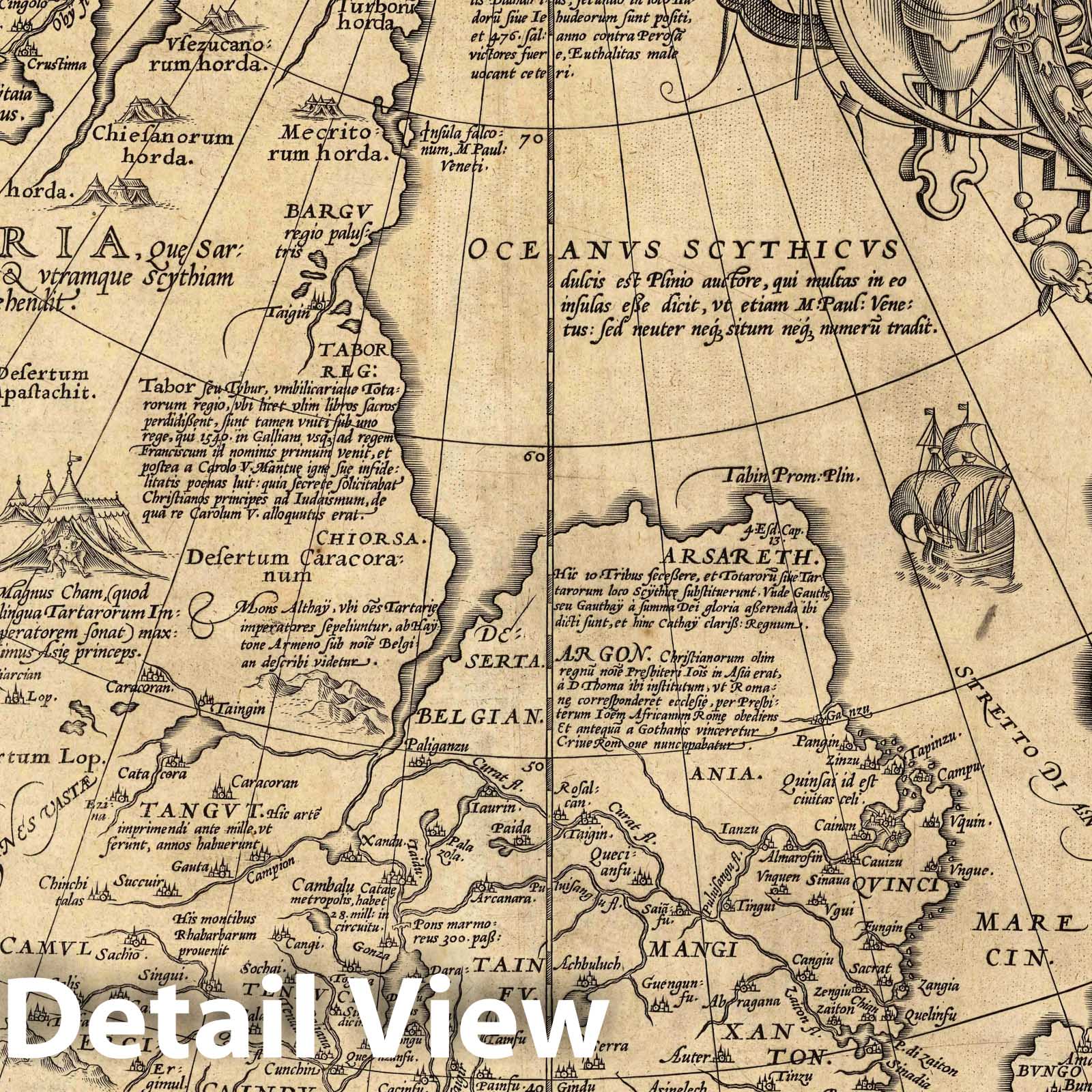 Tatary, Land of the Great Khan, 1608 - Historical Map Print