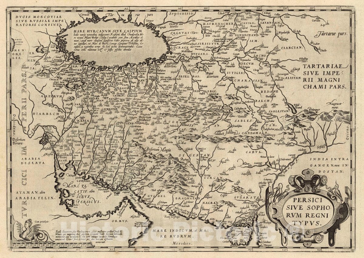 Historic Map : Iran, Middle East Persici Sive Sophorum Regni Typus. Cum privilegio, 1608 Atlas , Vintage Wall Art