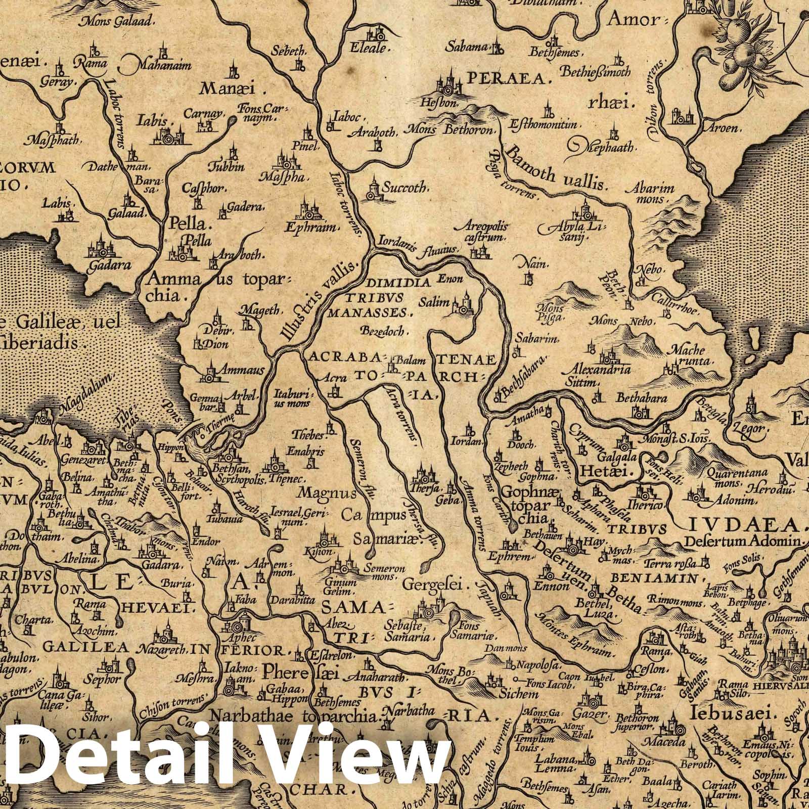 Holy Land, 1608 - Historical Map Print